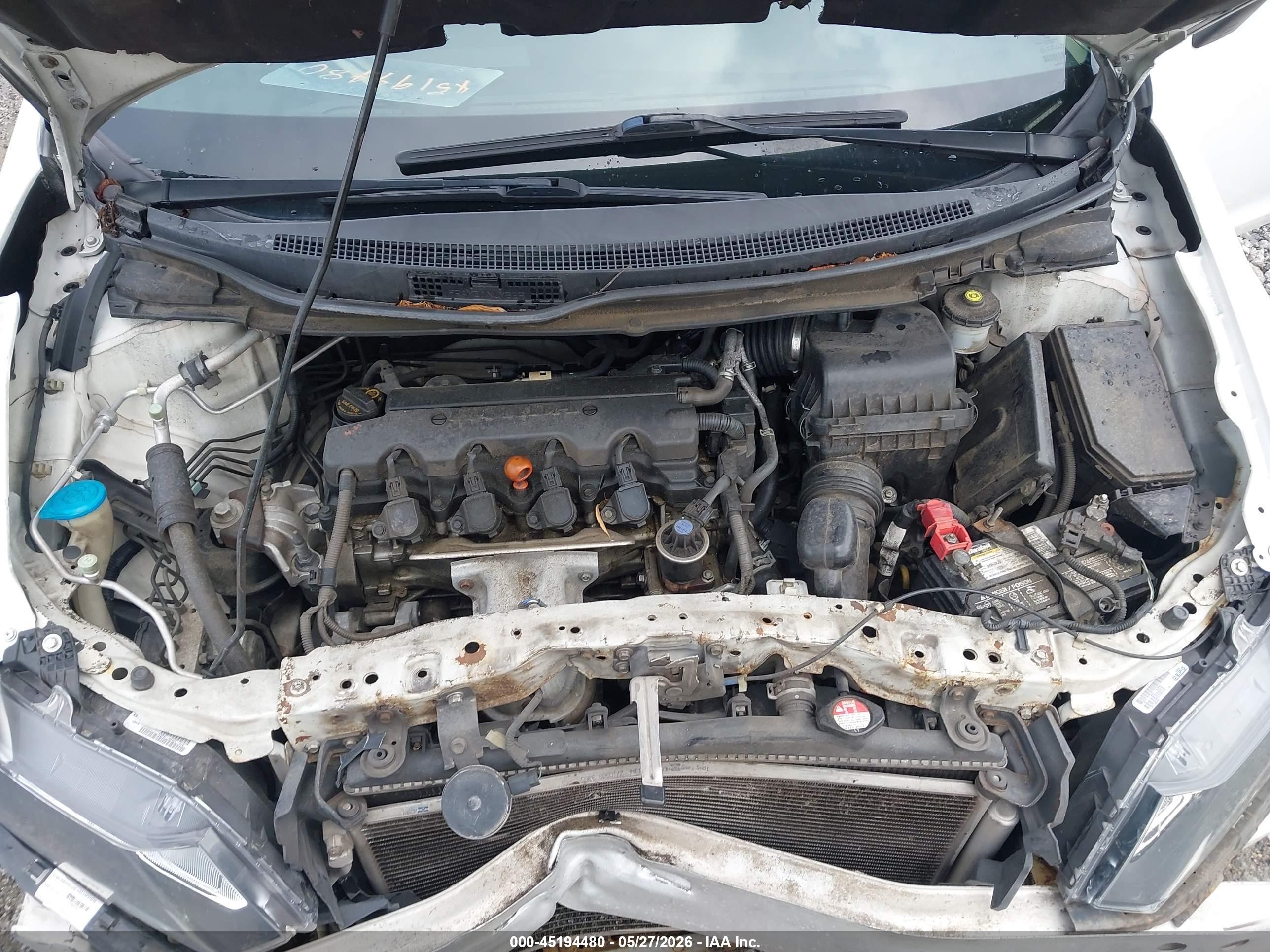 2013 Honda Civic Lx White vin: 19XFB2F58DE015037