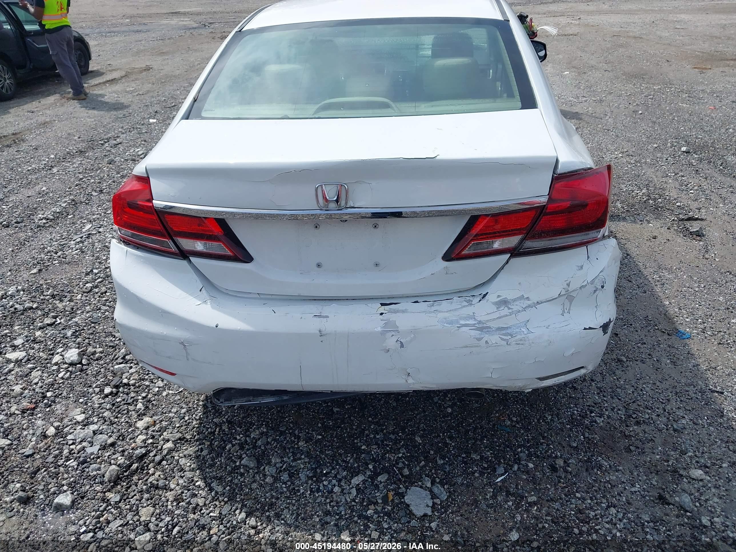 2013 Honda Civic Lx White vin: 19XFB2F58DE015037
