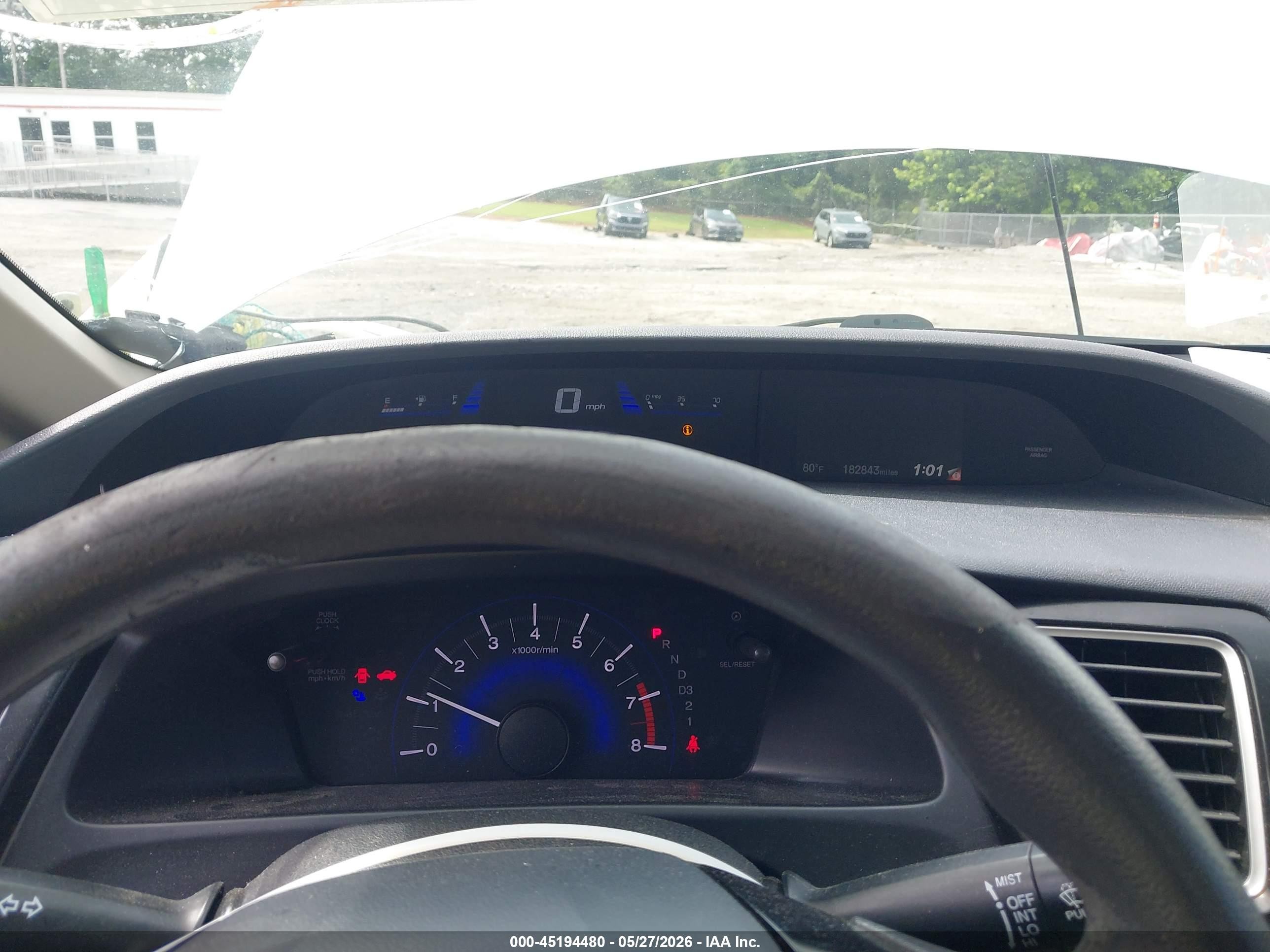 2013 Honda Civic Lx White vin: 19XFB2F58DE015037