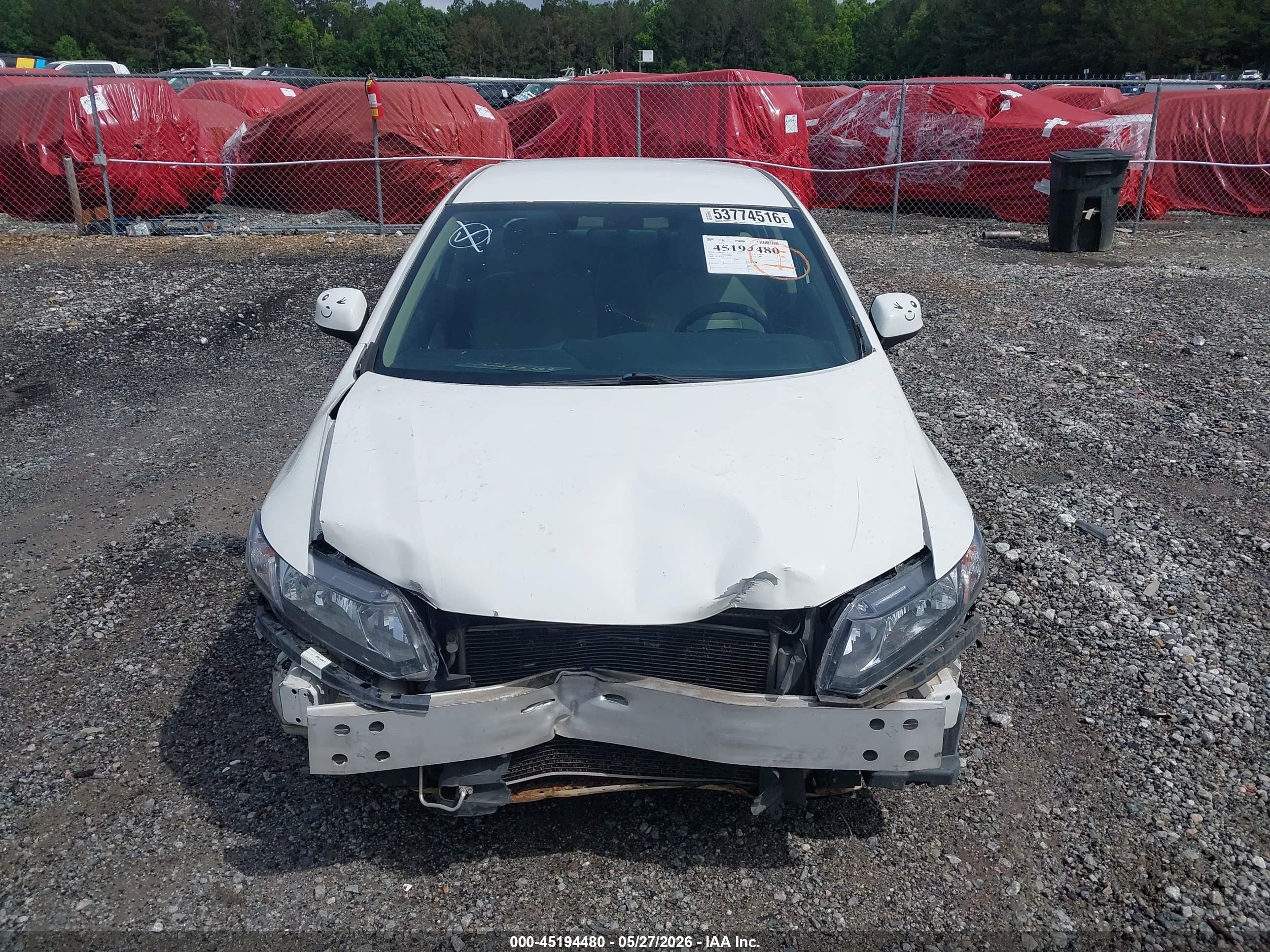 2013 Honda Civic Lx White vin: 19XFB2F58DE015037