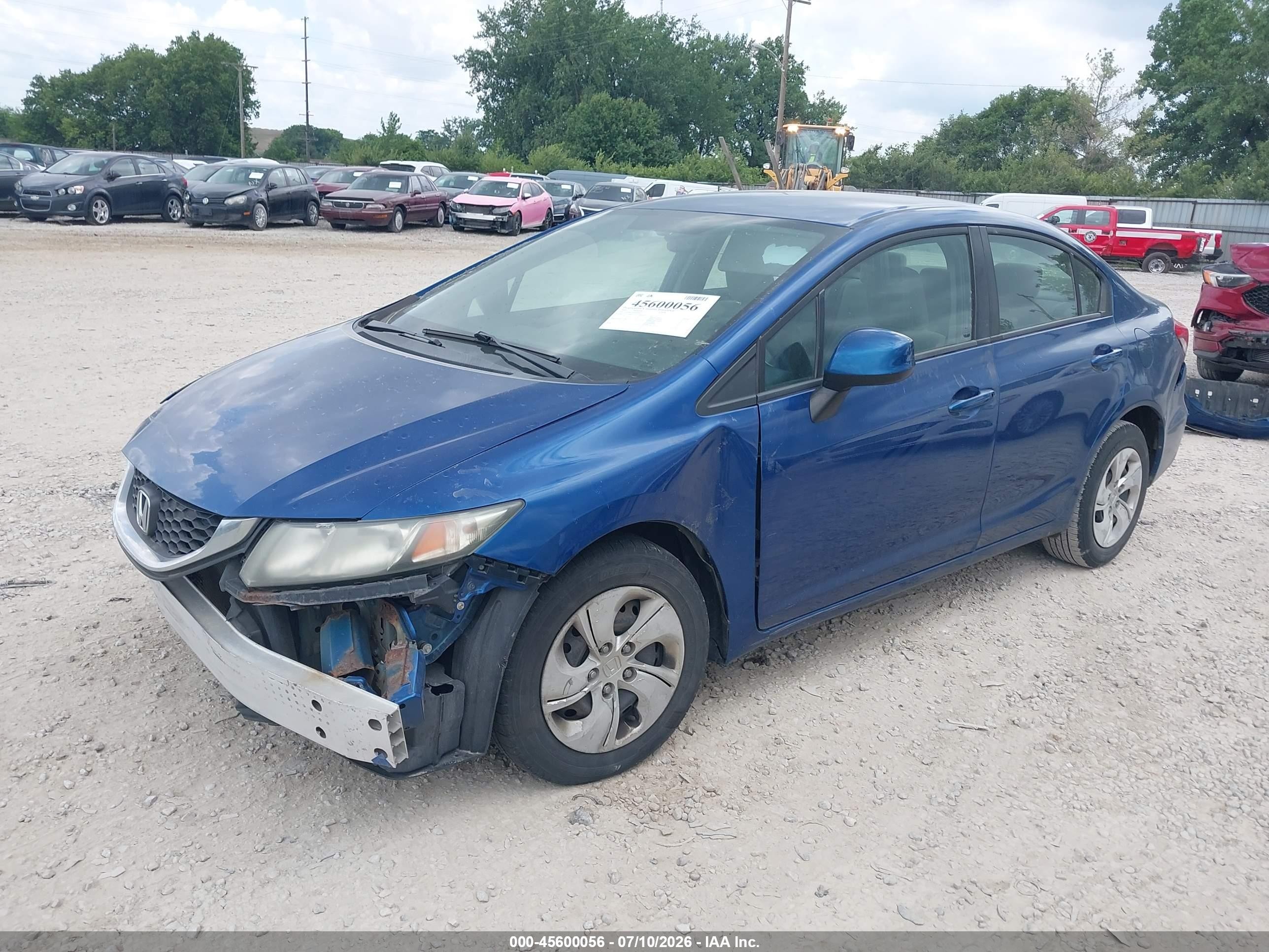 2013 Honda Civic Lx Blue vin: 19XFB2F58DE016950