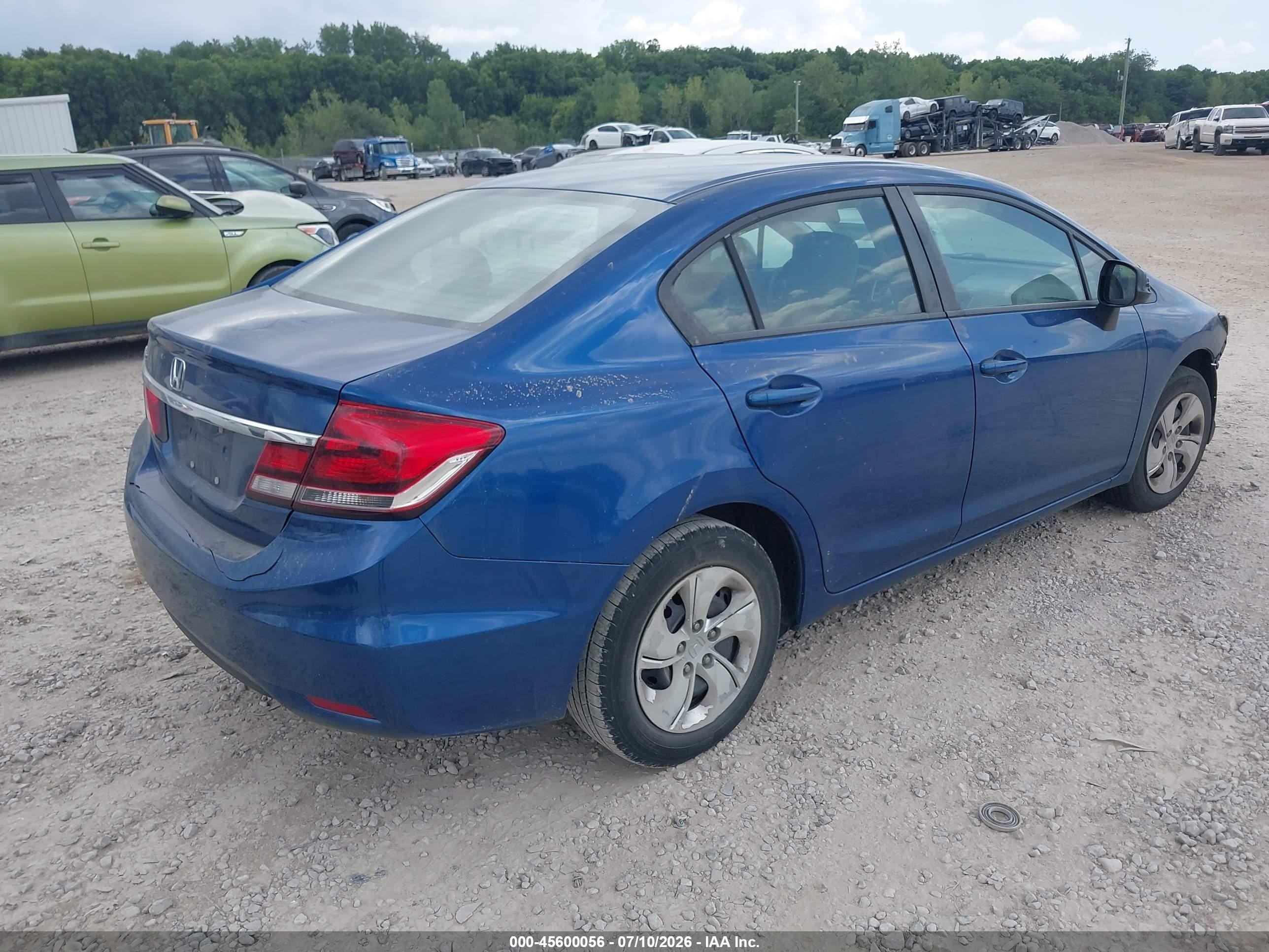 2013 Honda Civic Lx Blue vin: 19XFB2F58DE016950