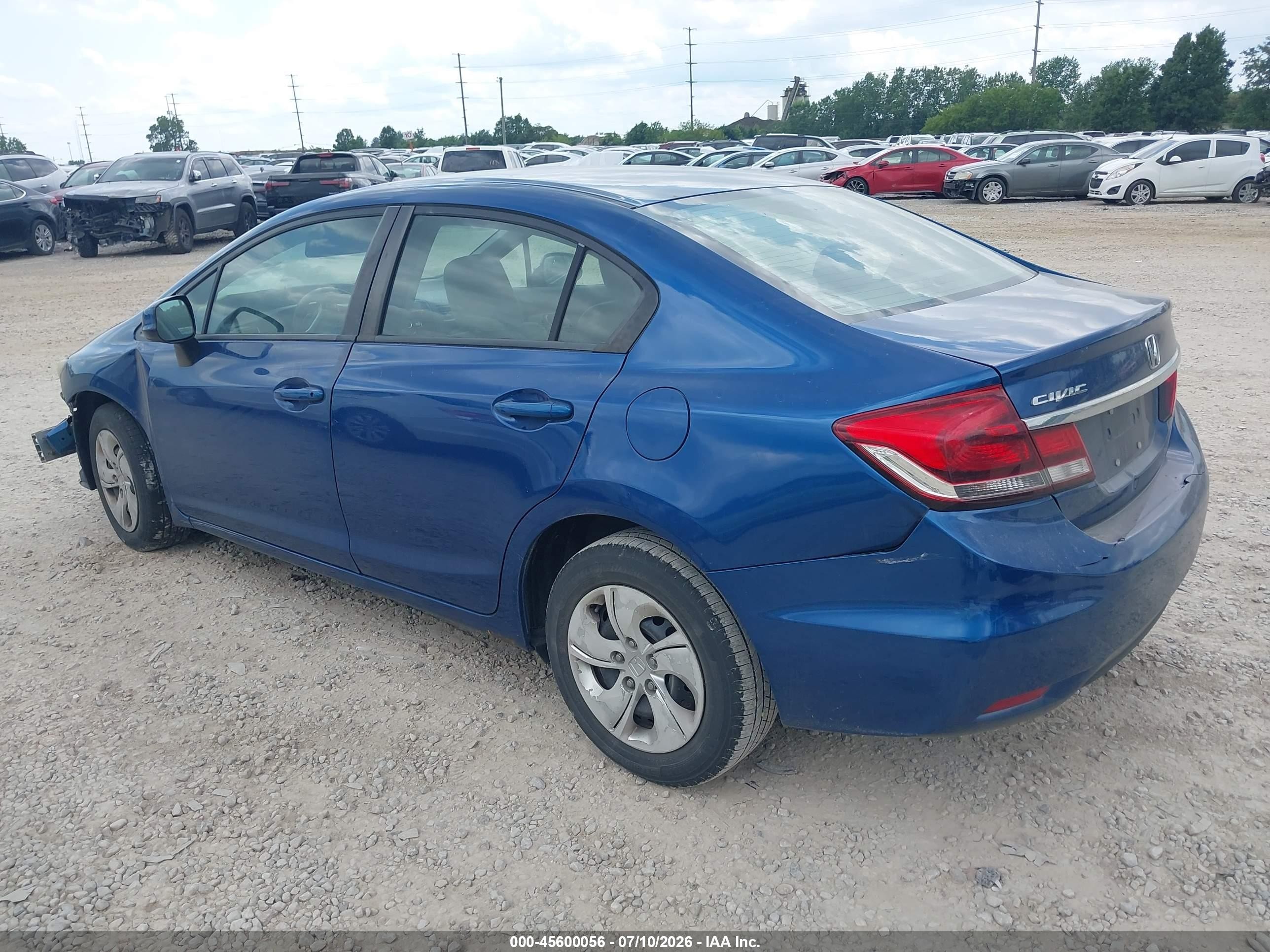2013 Honda Civic Lx Blue vin: 19XFB2F58DE016950
