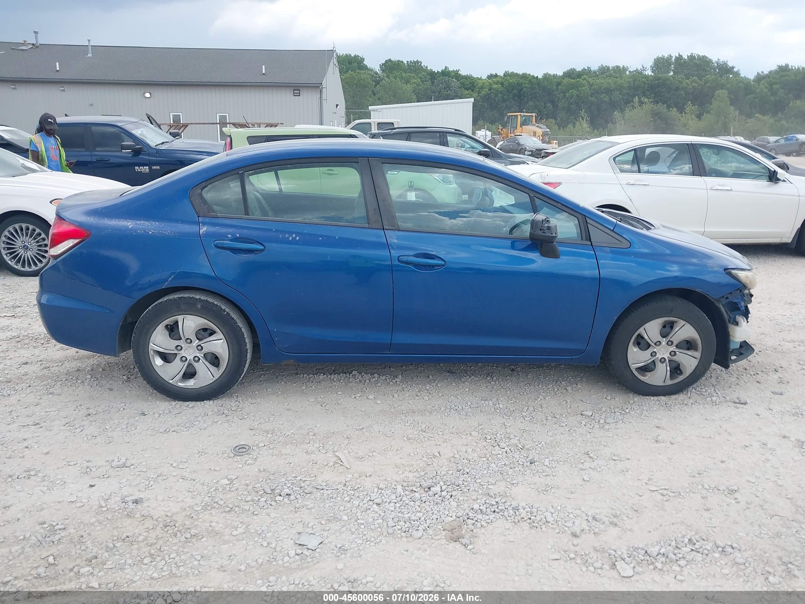2013 Honda Civic Lx Blue vin: 19XFB2F58DE016950