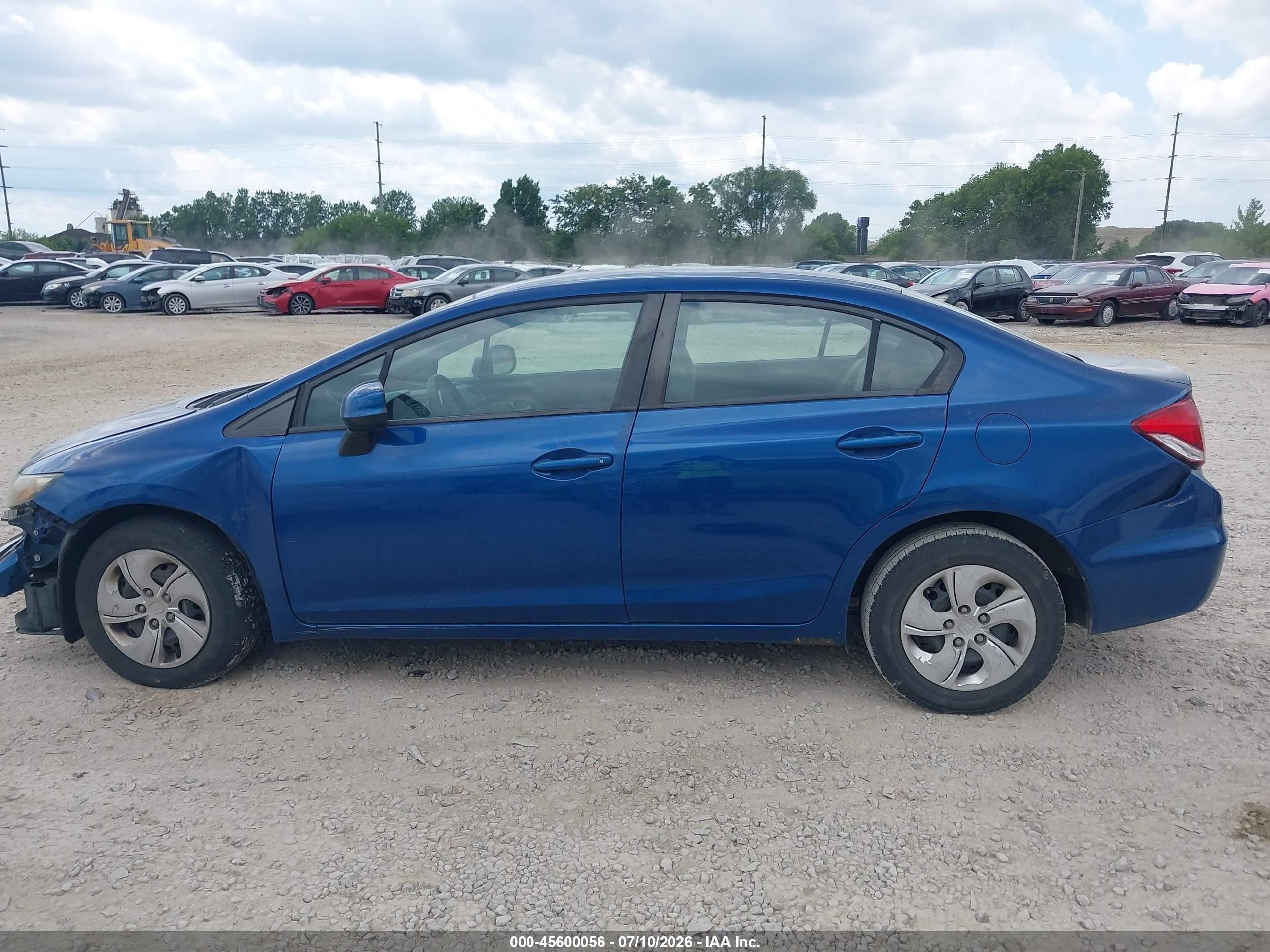2013 Honda Civic Lx Blue vin: 19XFB2F58DE016950