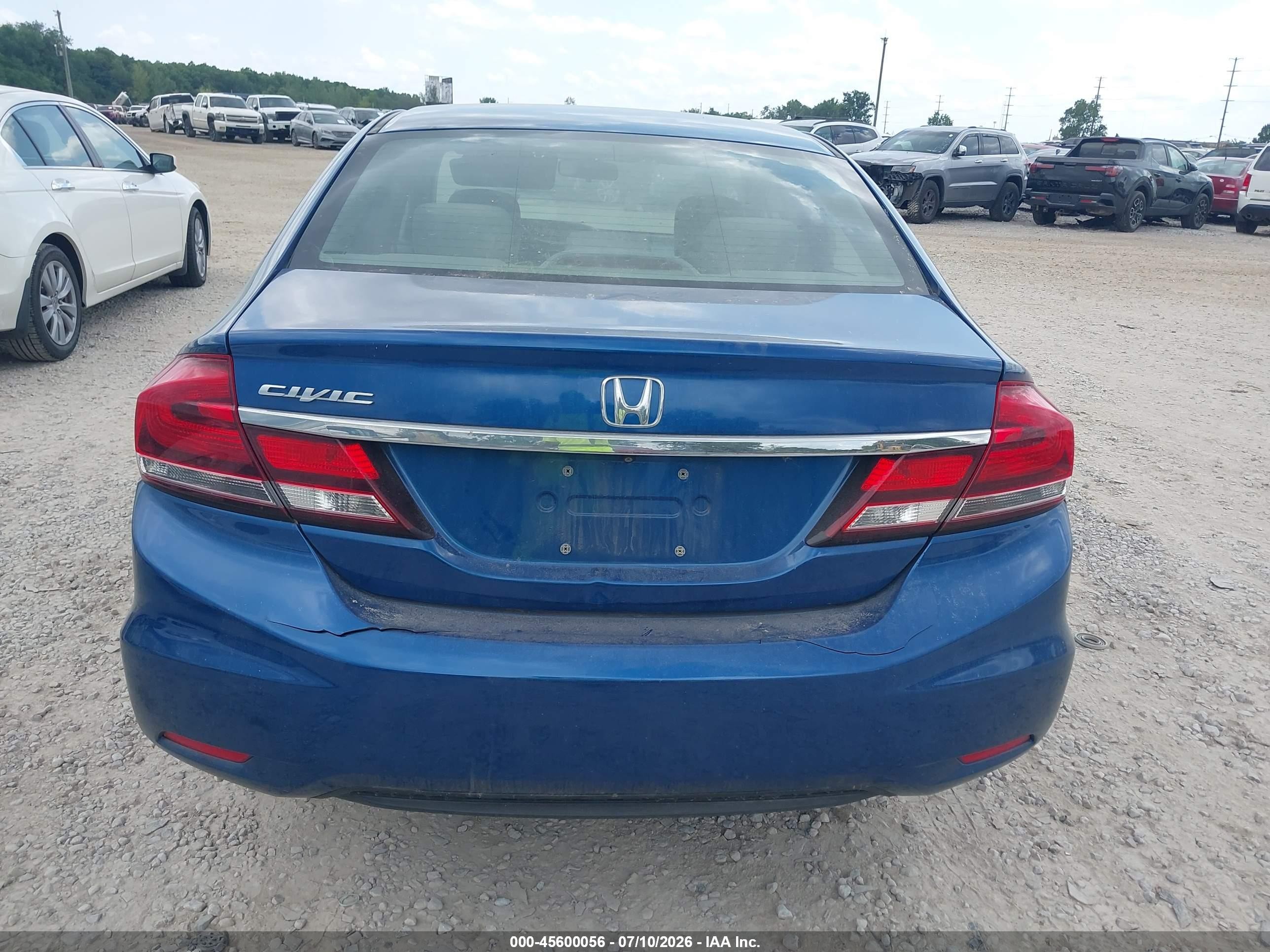 2013 Honda Civic Lx Blue vin: 19XFB2F58DE016950