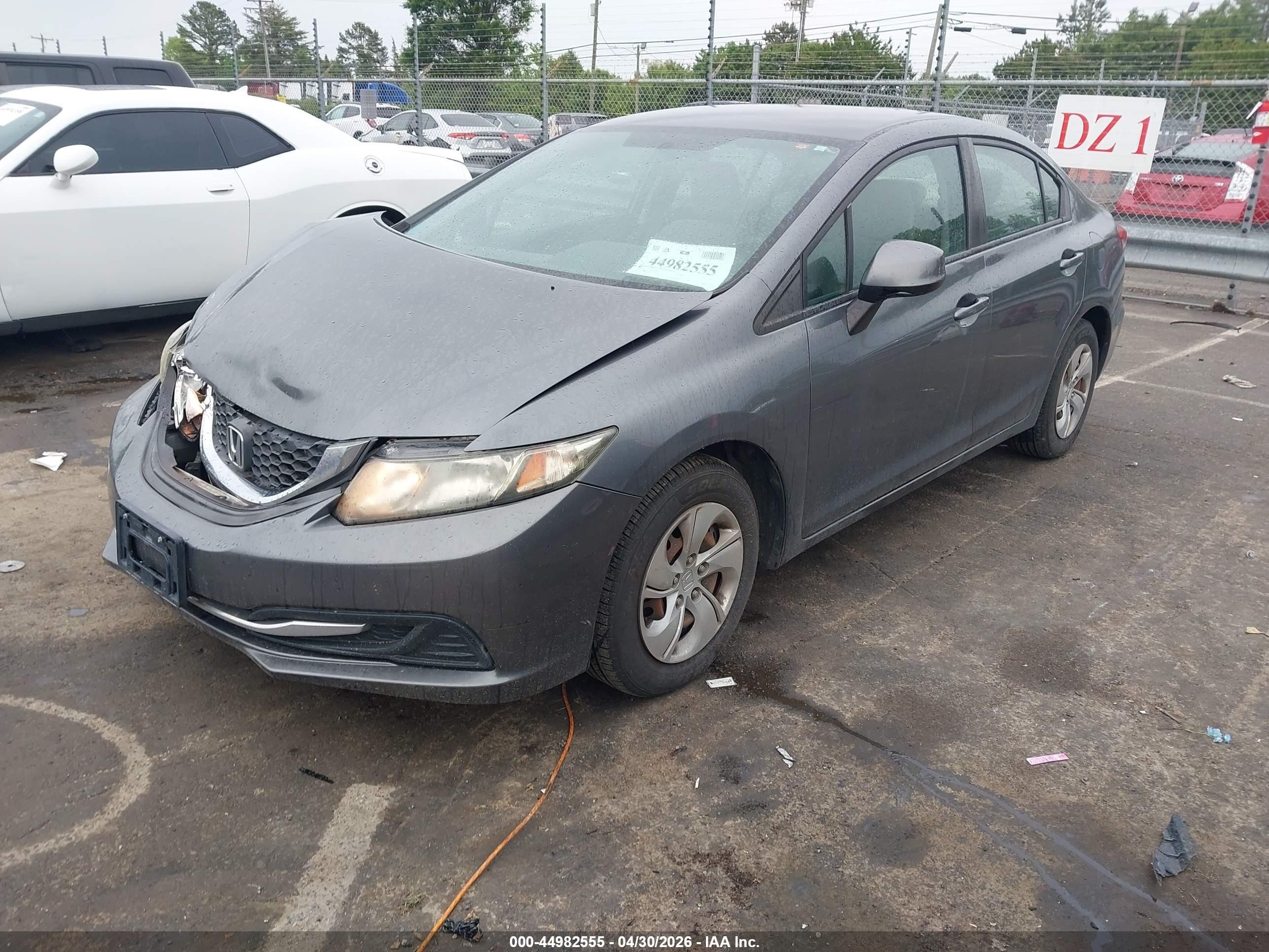 2013 Honda Civic Lx Gray vin: 19XFB2F58DE030119