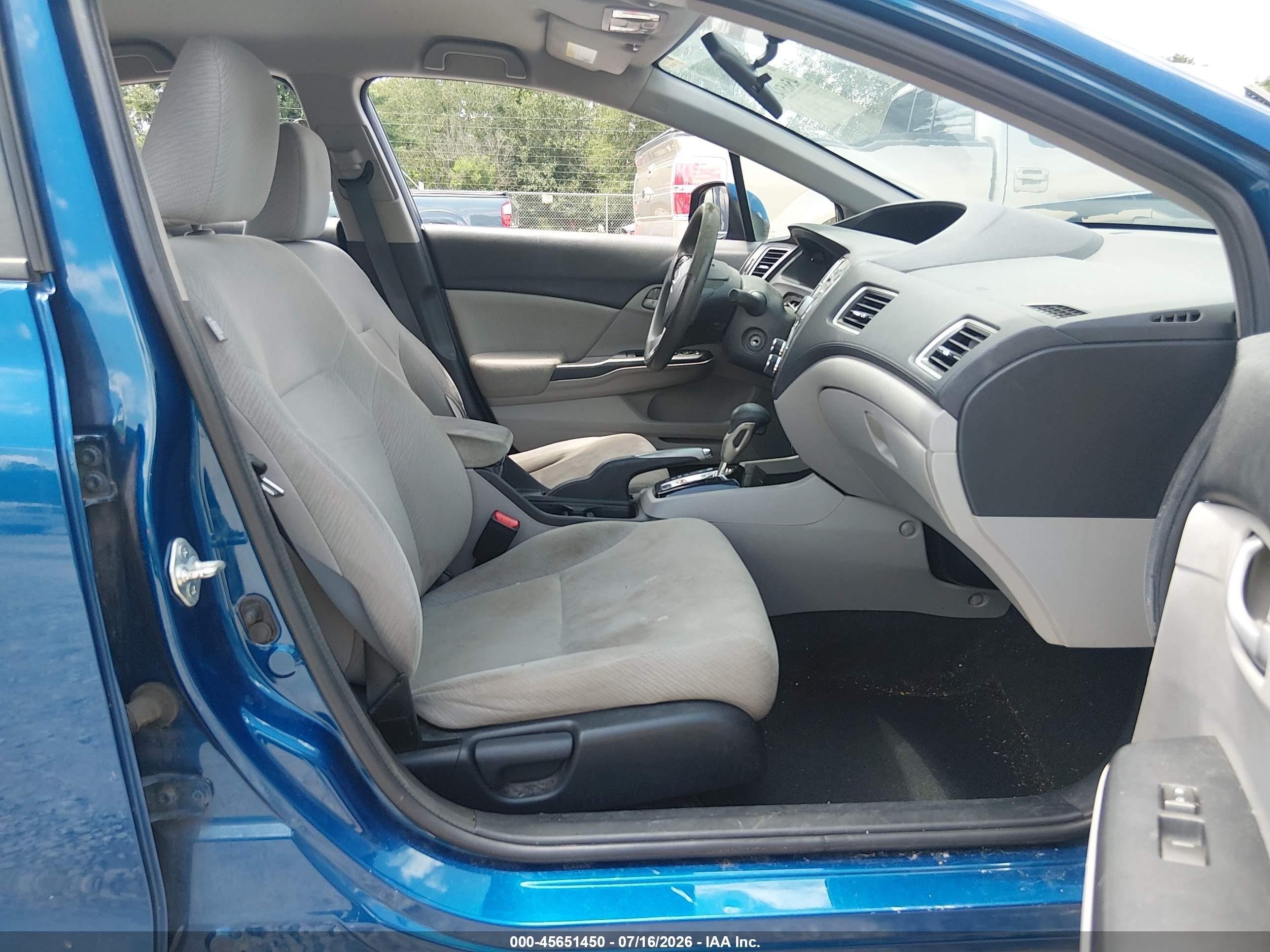 2013 Honda Civic Lx Blue vin: 19XFB2F58DE034820