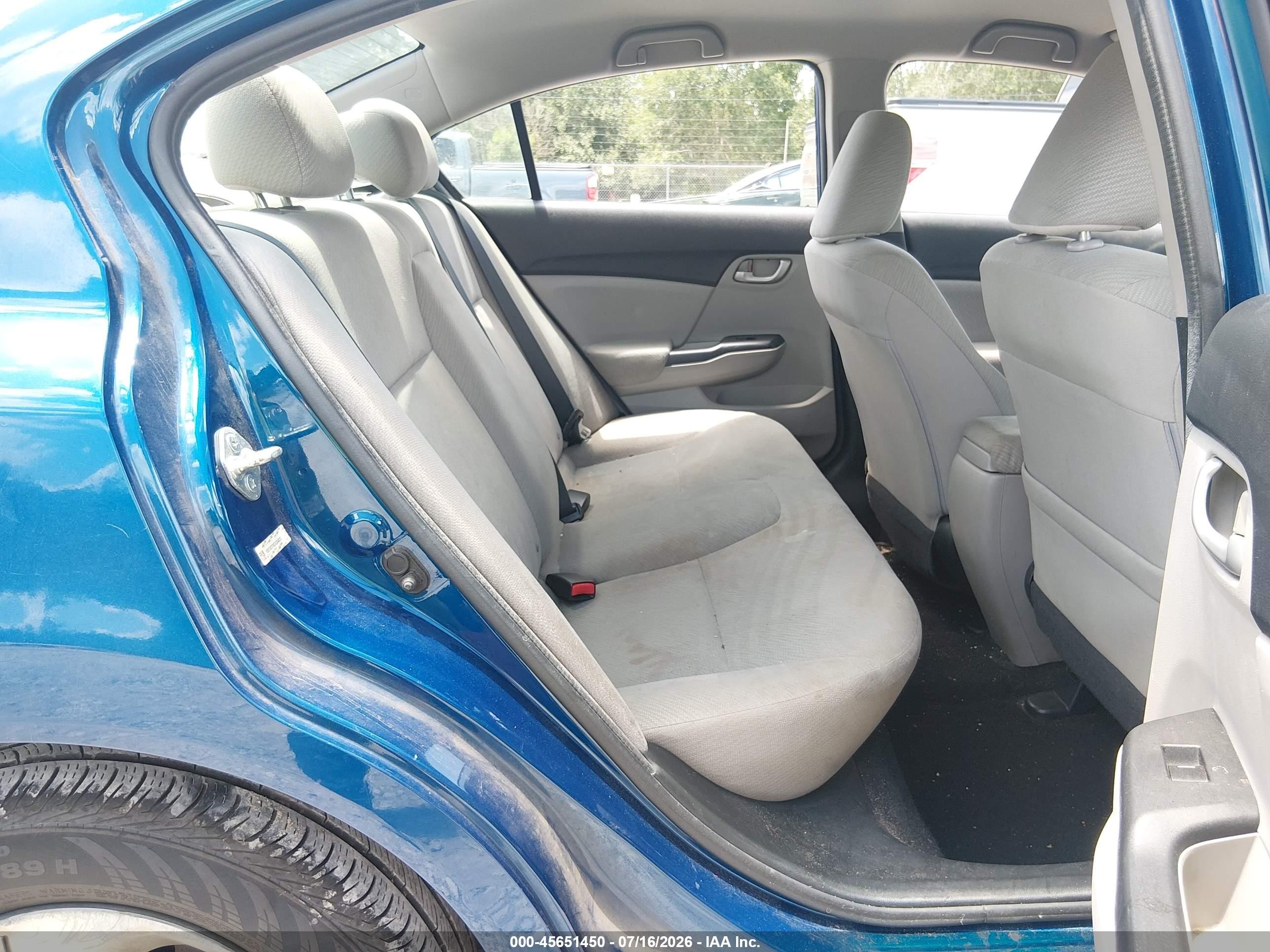 2013 Honda Civic Lx Blue vin: 19XFB2F58DE034820
