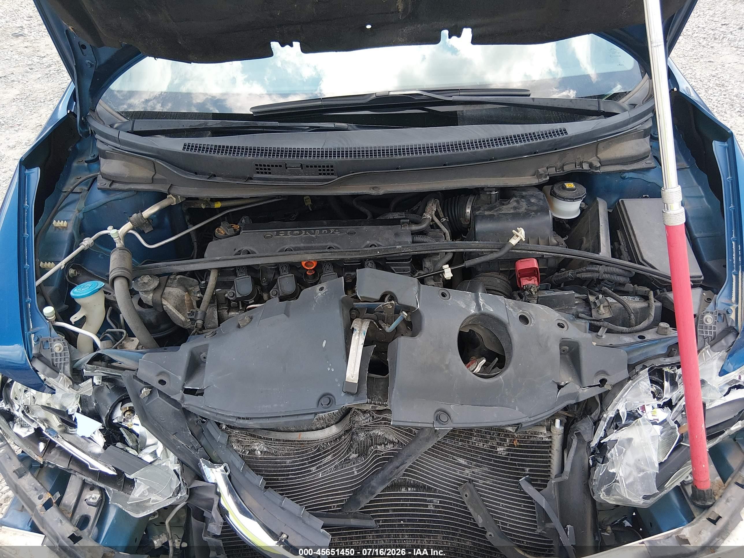 2013 Honda Civic Lx Blue vin: 19XFB2F58DE034820