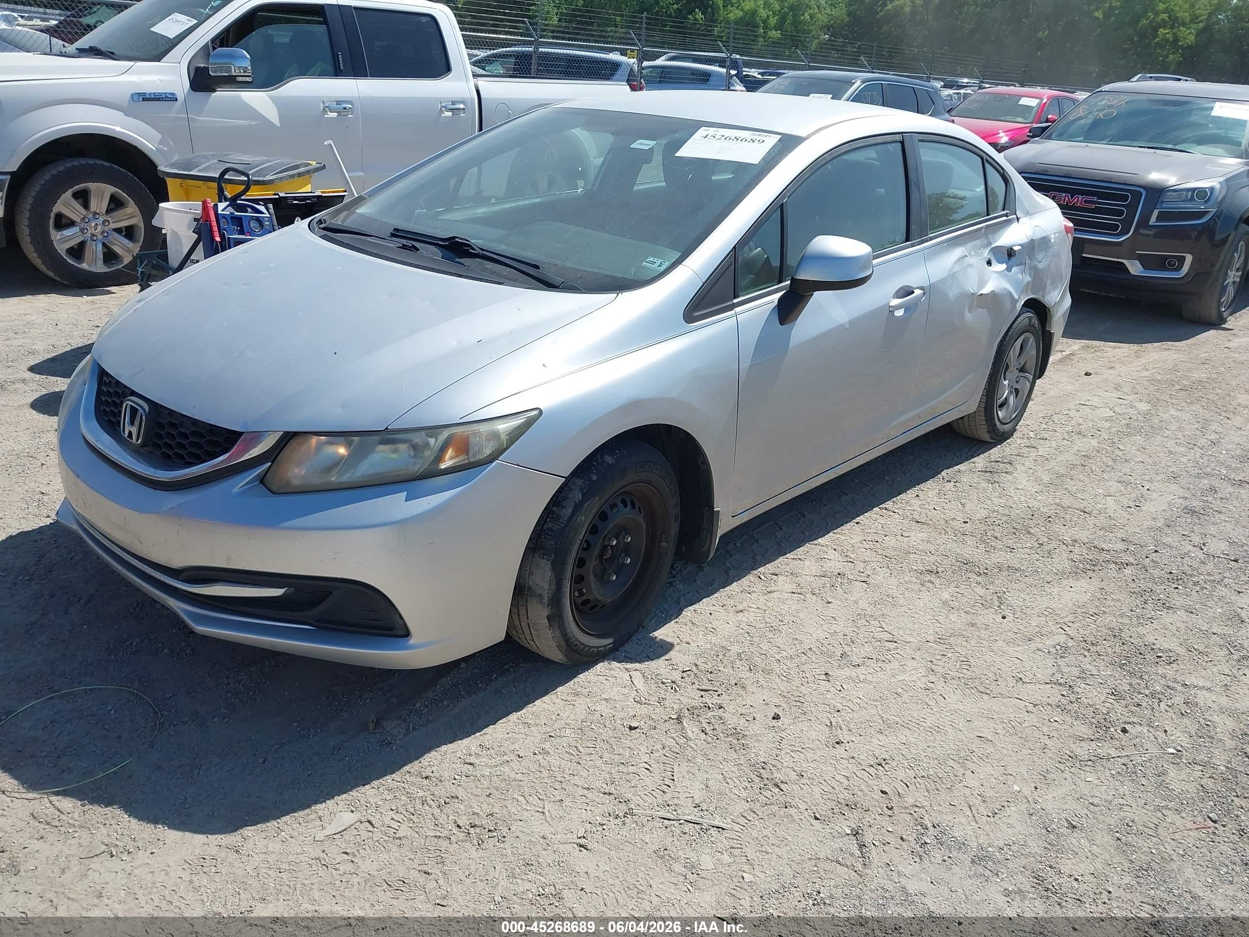 2013 Honda Civic Lx Silver vin: 19XFB2F58DE050595