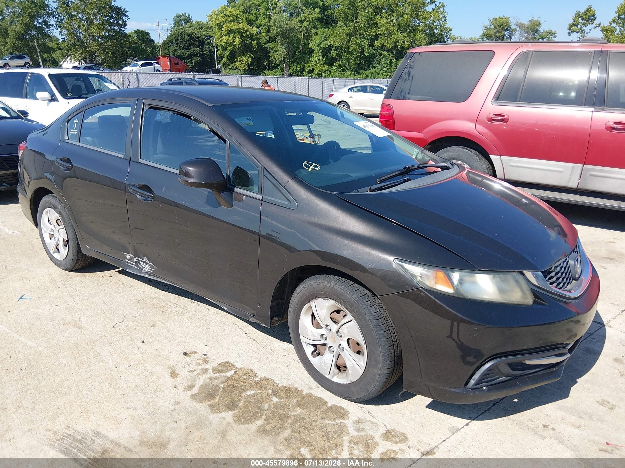 2013 Honda Civic Lx Black vin: 19XFB2F58DE057286