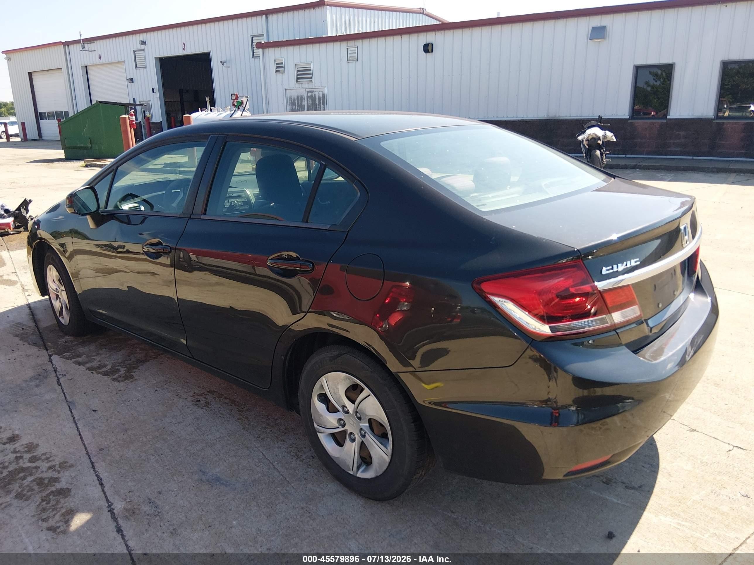 2013 Honda Civic Lx Black vin: 19XFB2F58DE057286