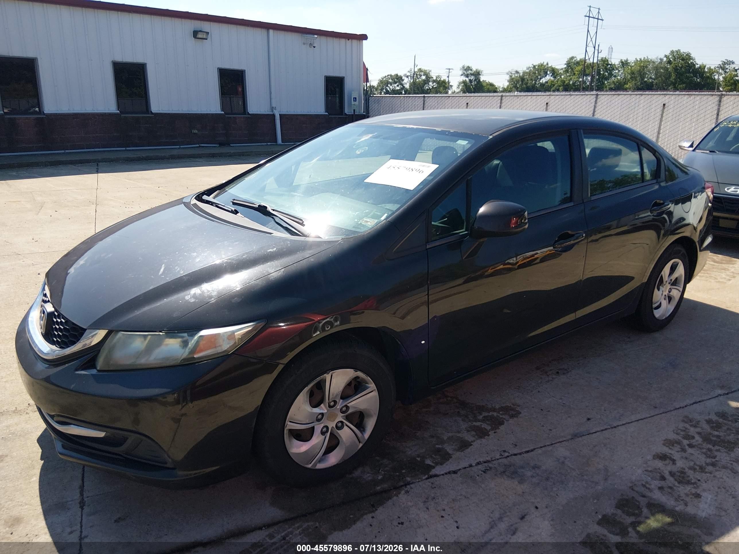 2013 Honda Civic Lx Black vin: 19XFB2F58DE057286