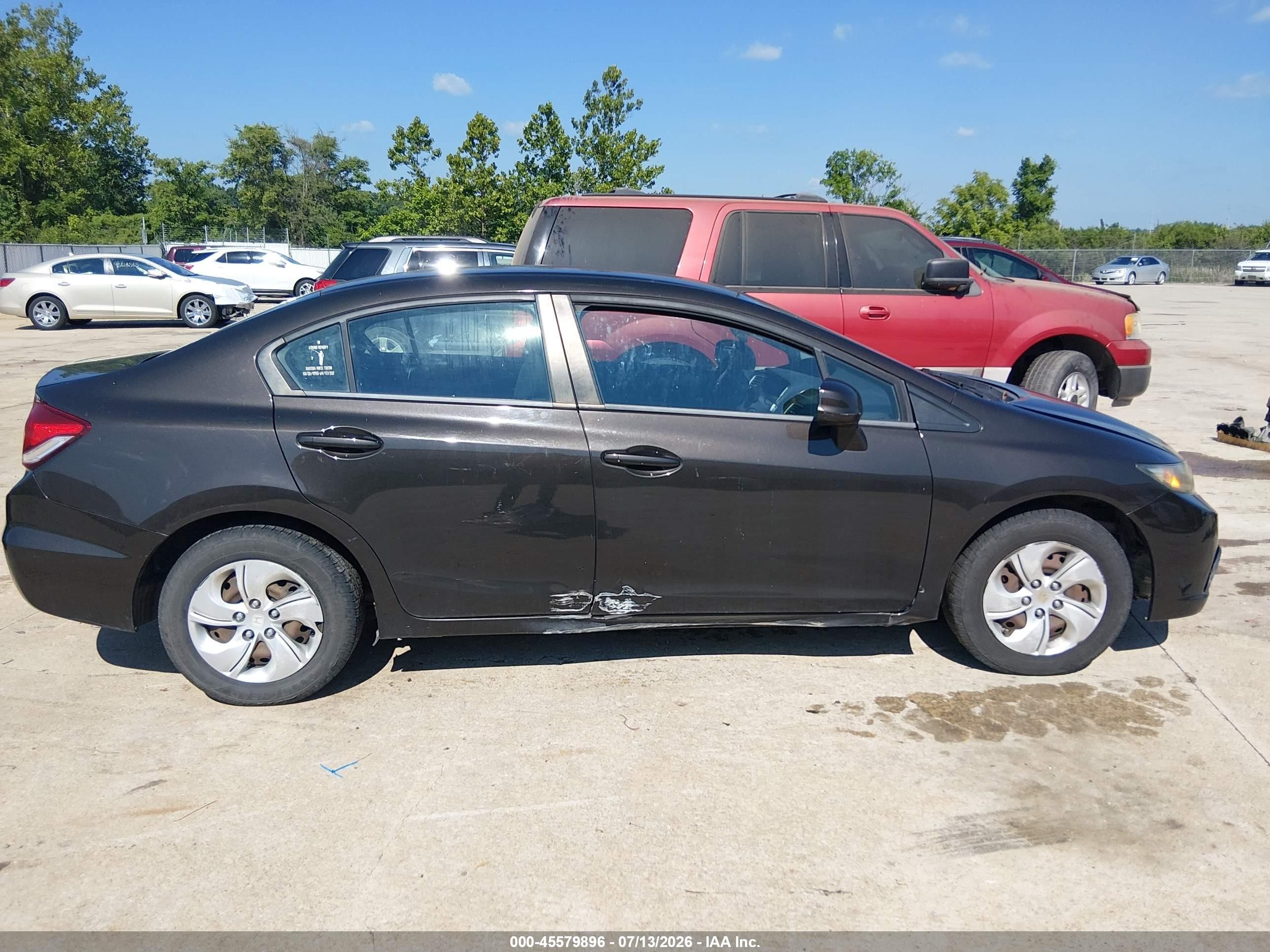2013 Honda Civic Lx Black vin: 19XFB2F58DE057286