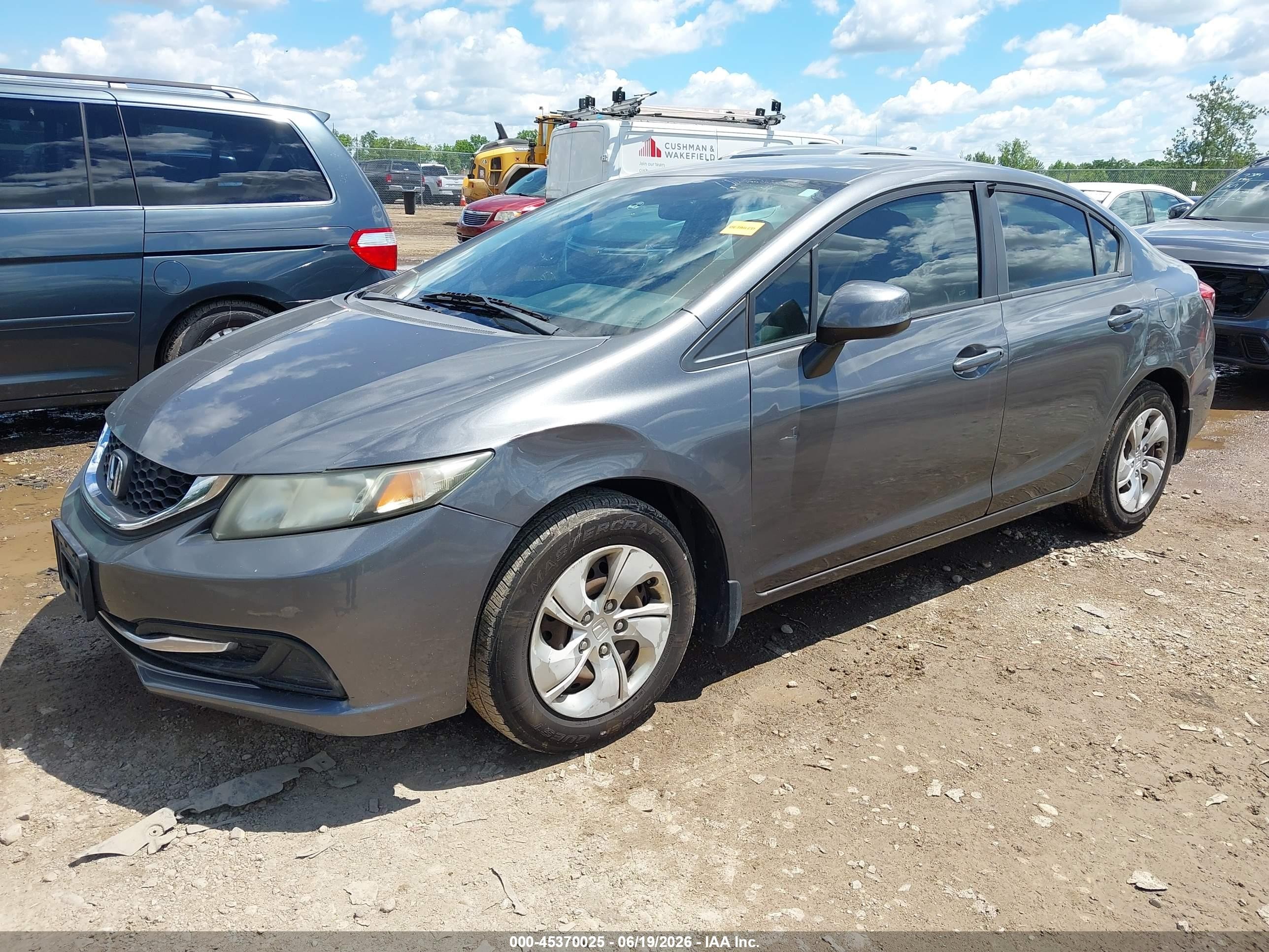 2013 Honda Civic Lx Gray vin: 19XFB2F58DE089509