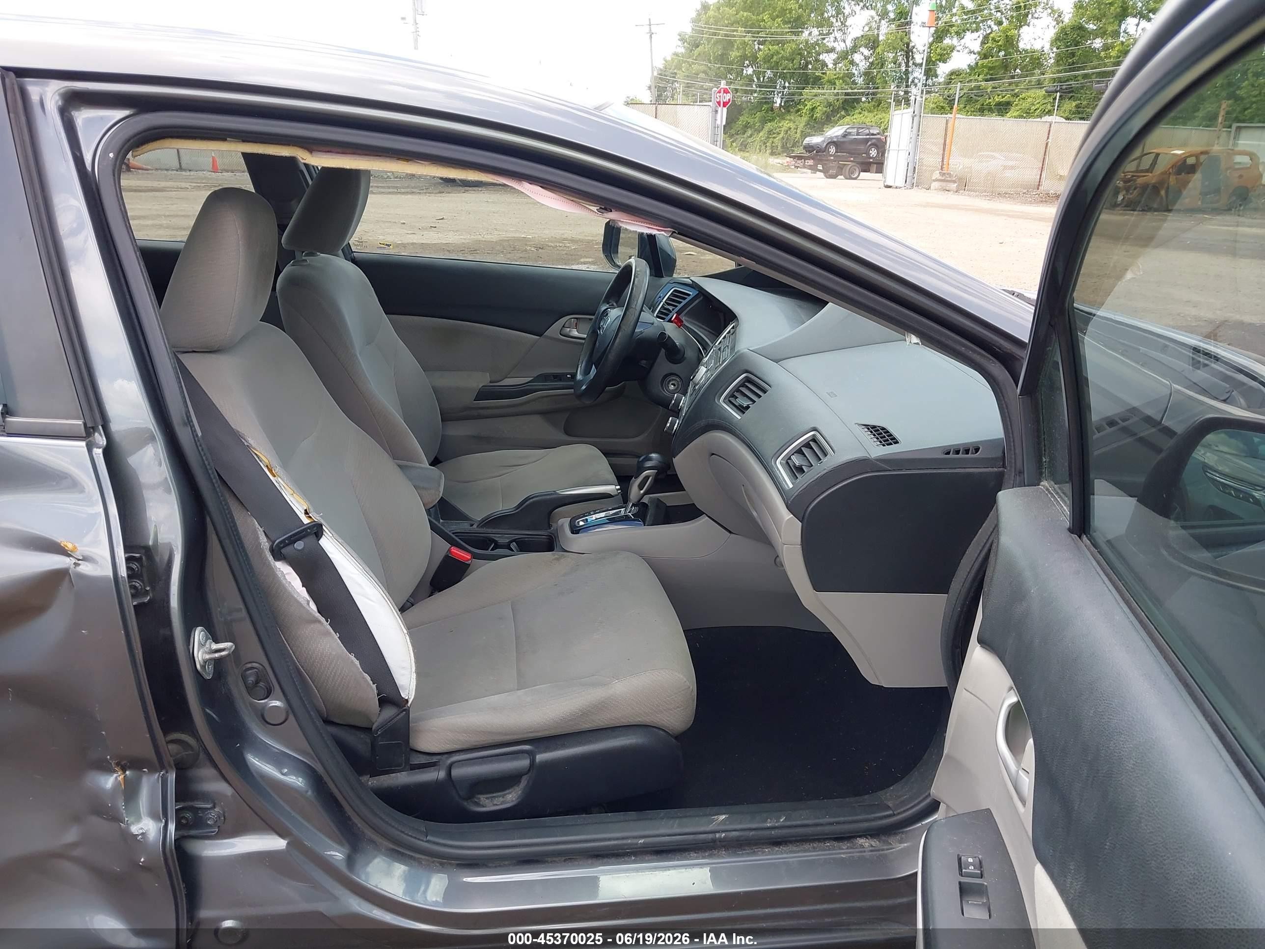 2013 Honda Civic Lx Gray vin: 19XFB2F58DE089509