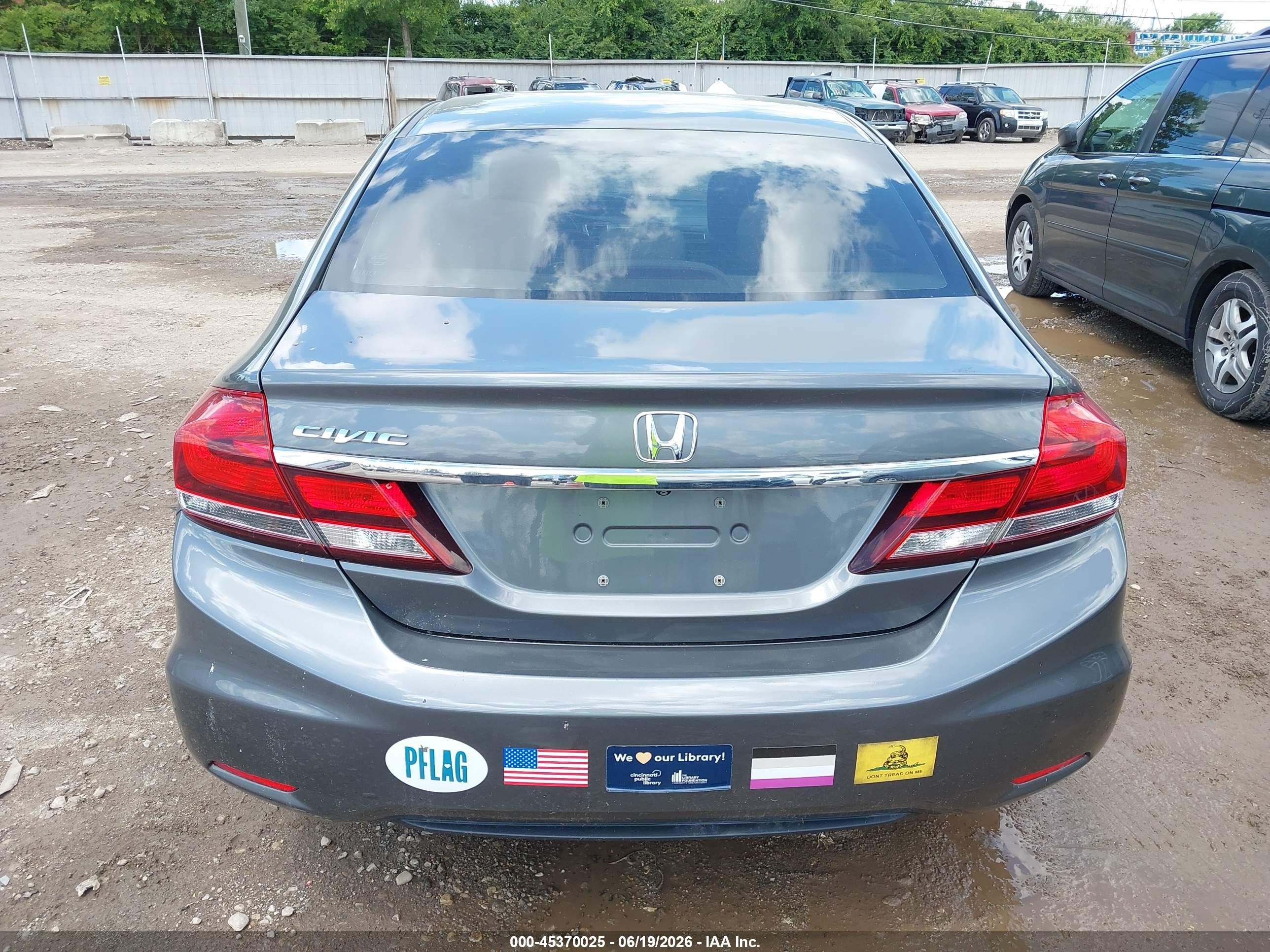 2013 Honda Civic Lx Gray vin: 19XFB2F58DE089509