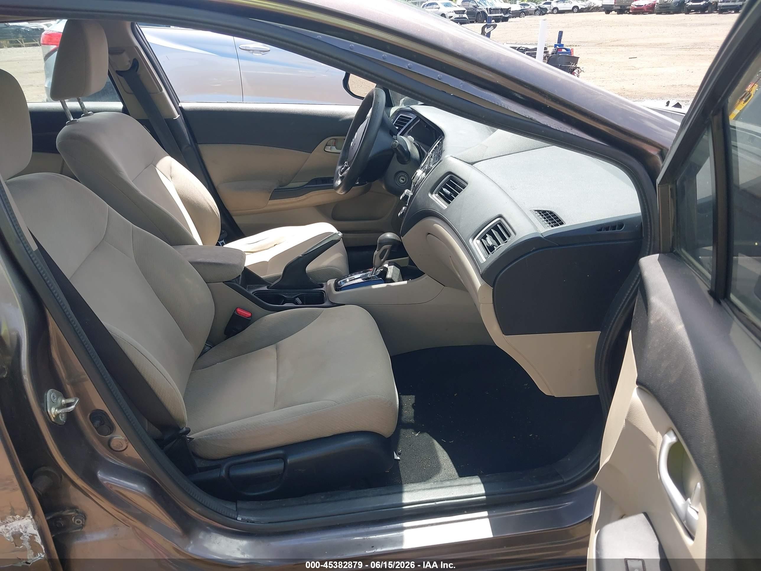2013 Honda Civic Lx Brown vin: 19XFB2F58DE201452