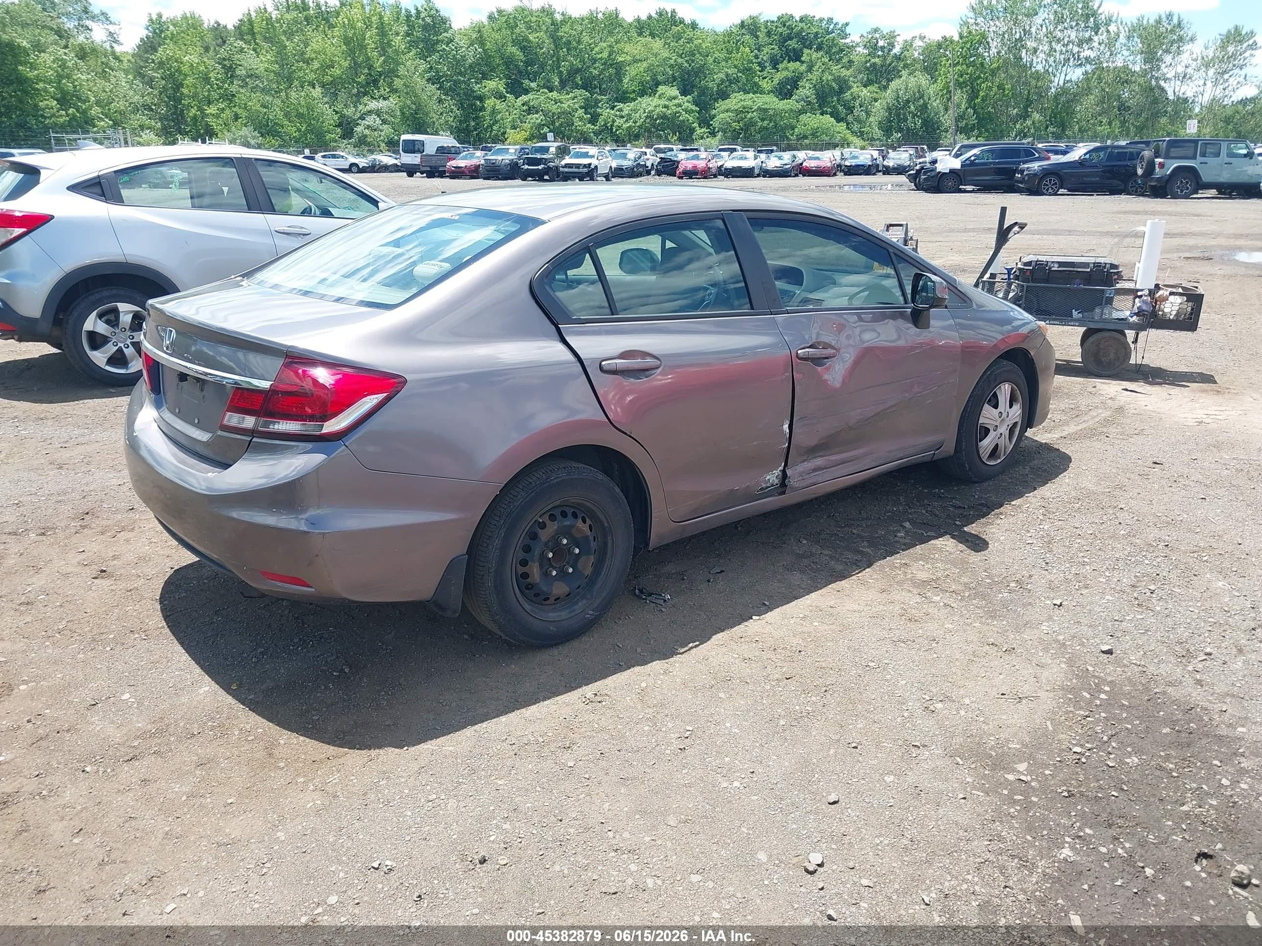 2013 Honda Civic Lx Brown vin: 19XFB2F58DE201452