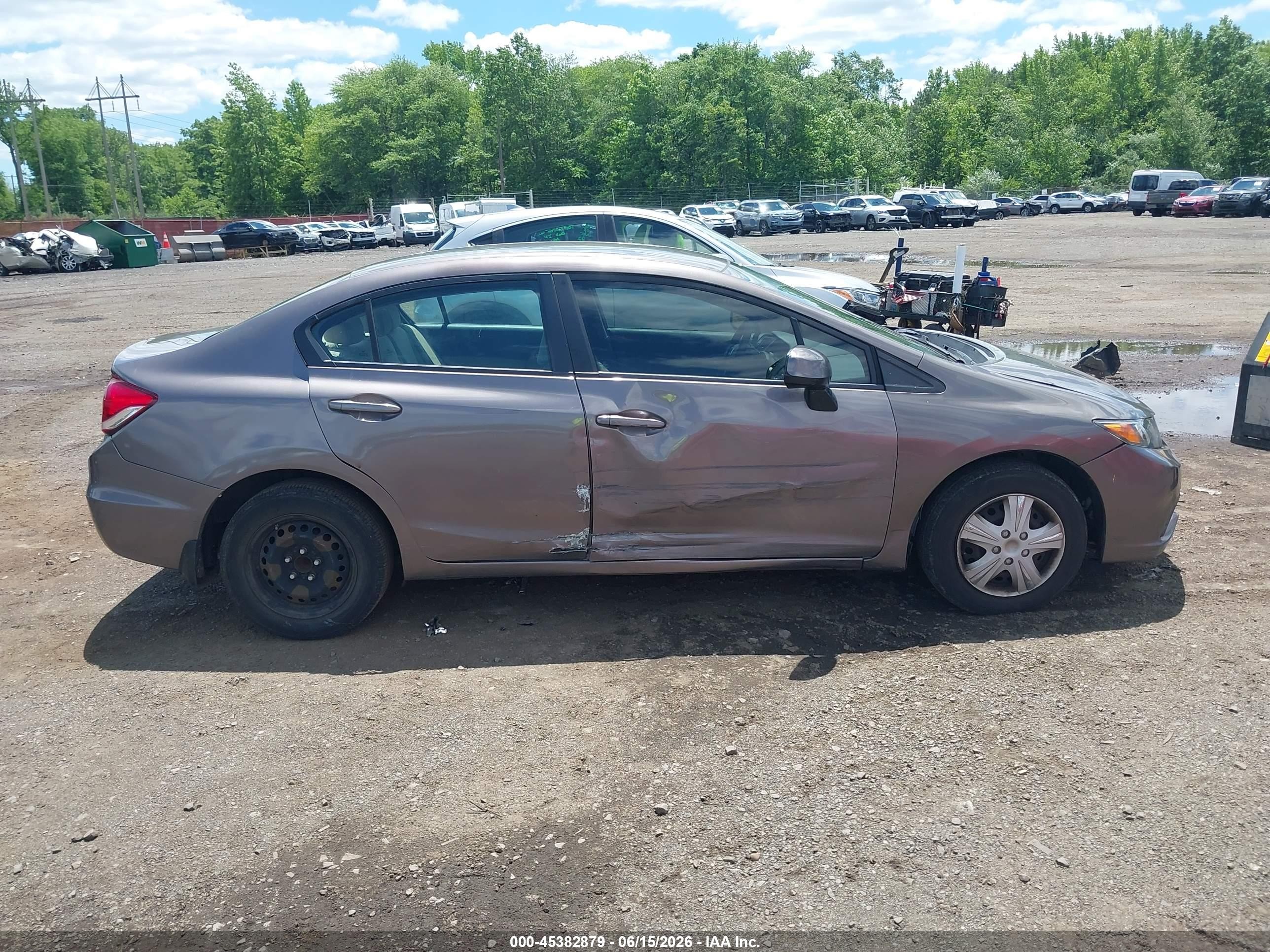 2013 Honda Civic Lx Brown vin: 19XFB2F58DE201452