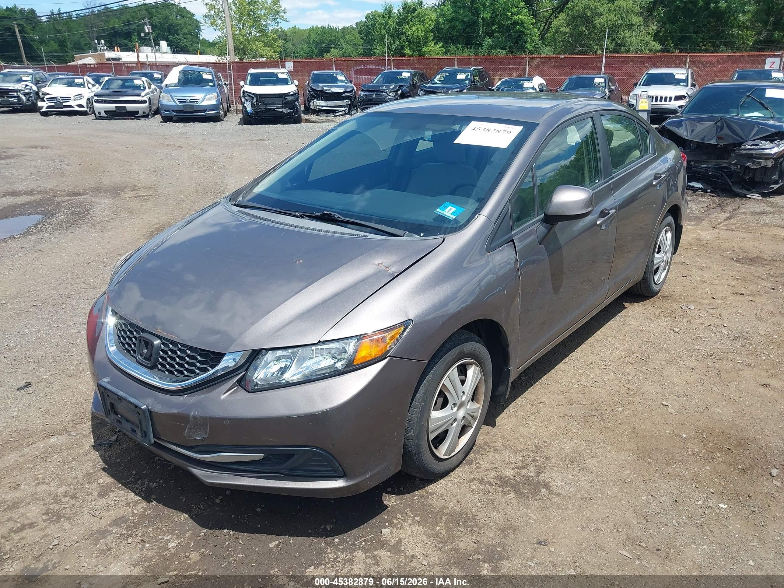 2013 Honda Civic Lx Brown vin: 19XFB2F58DE201452