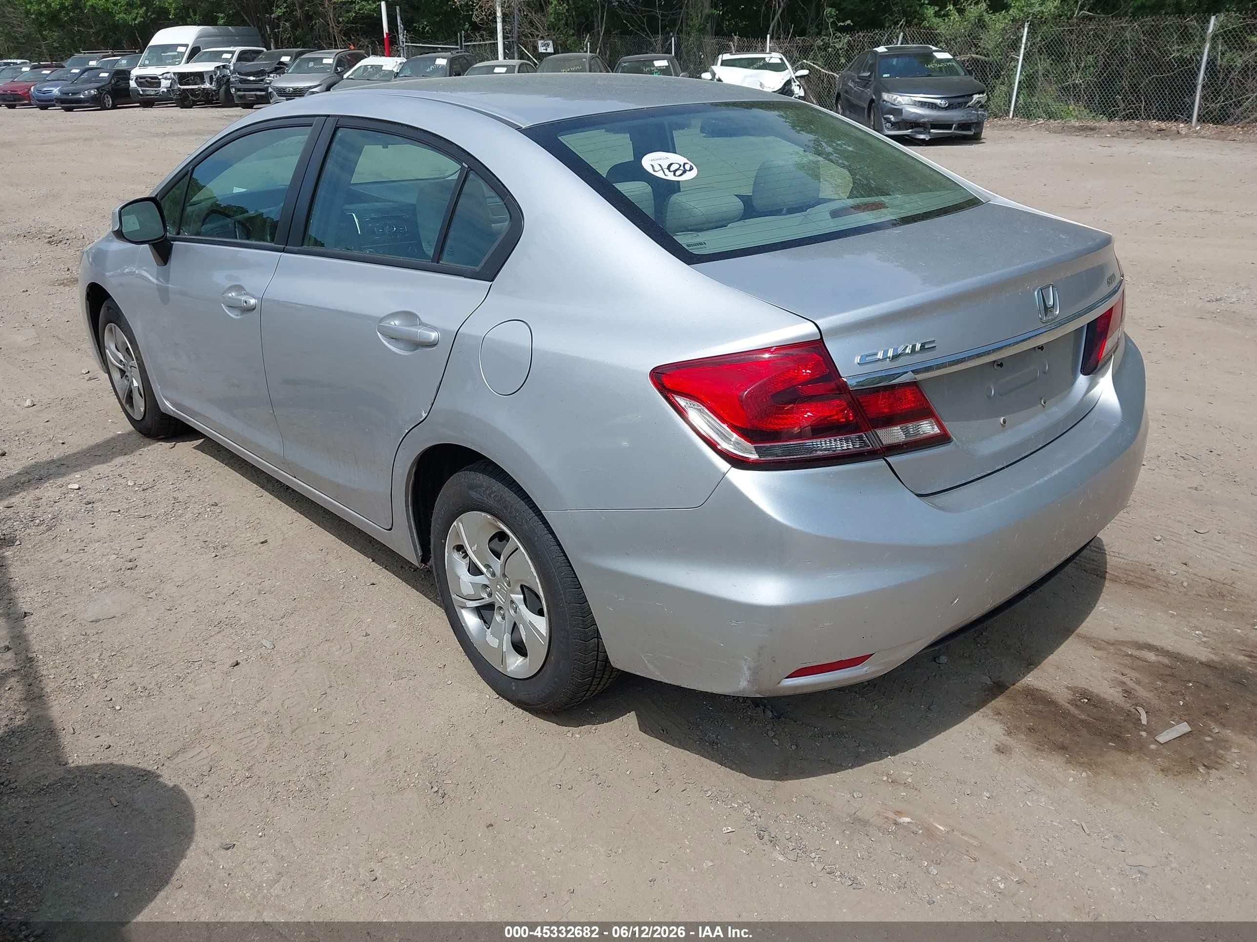 2013 Honda Civic Lx Silver vin: 19XFB2F58DE217117