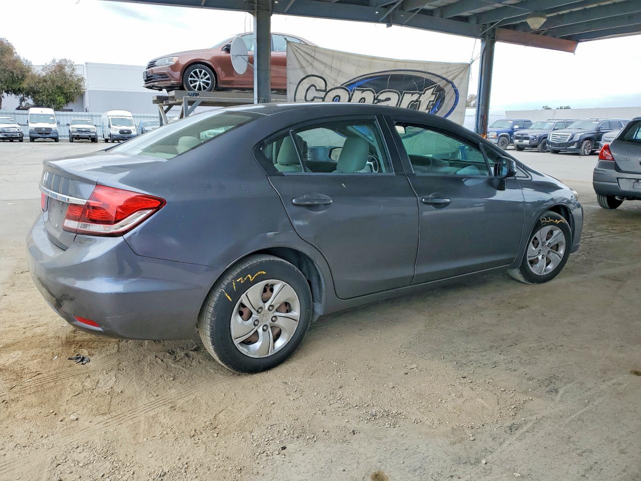 2013 Honda Civic Lx Gray vin: 19XFB2F58DE221197