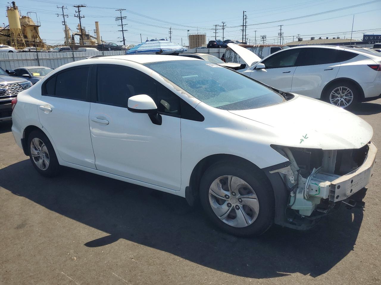 2013 Honda Civic Lx White vin: 19XFB2F58DE232569