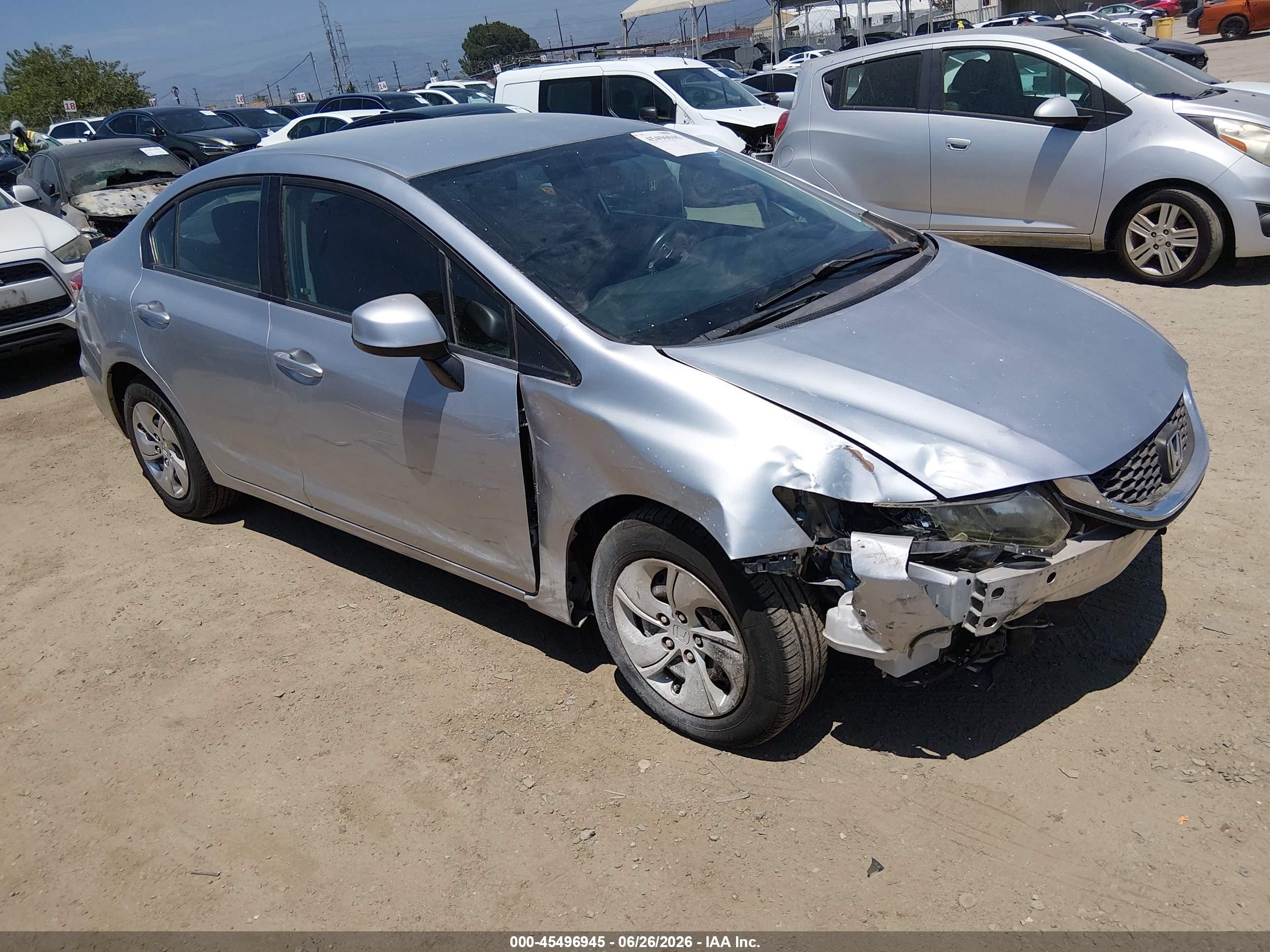2013 Honda Civic Lx Silver vin: 19XFB2F58DE236492