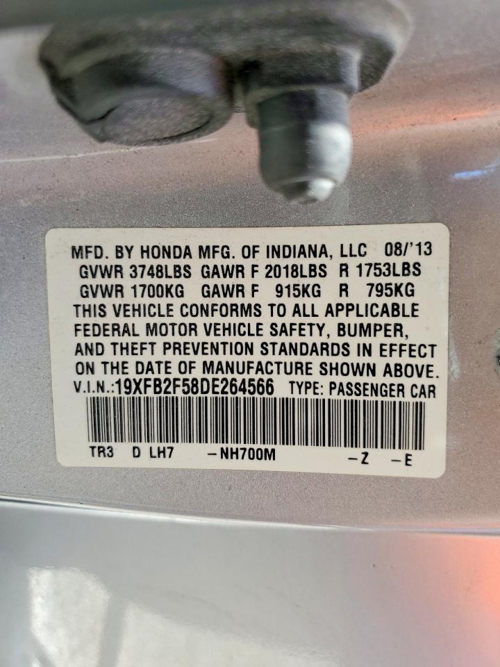 2013 Honda Civic Lx Silver vin: 19XFB2F58DE264566
