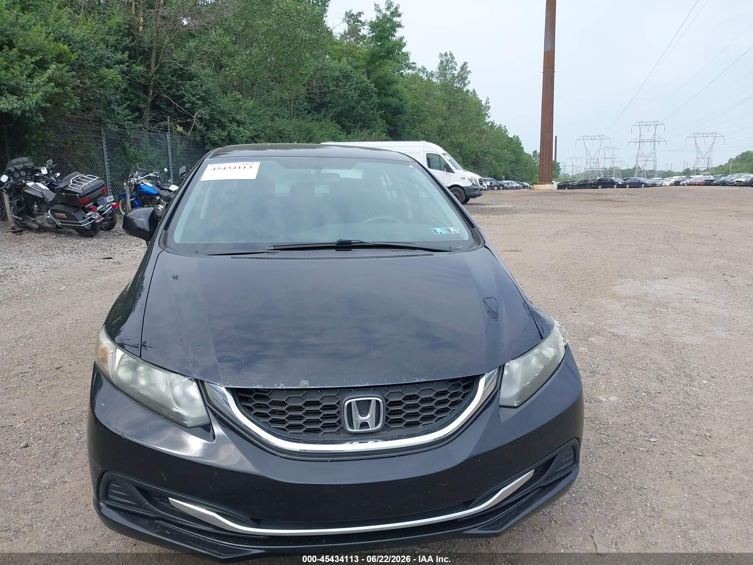 2013 Honda Civic Lx Black vin: 19XFB2F58DE271386