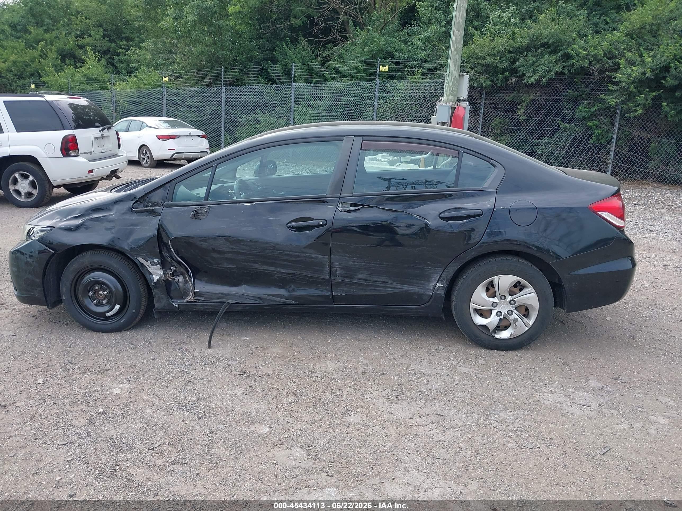2013 Honda Civic Lx Black vin: 19XFB2F58DE271386