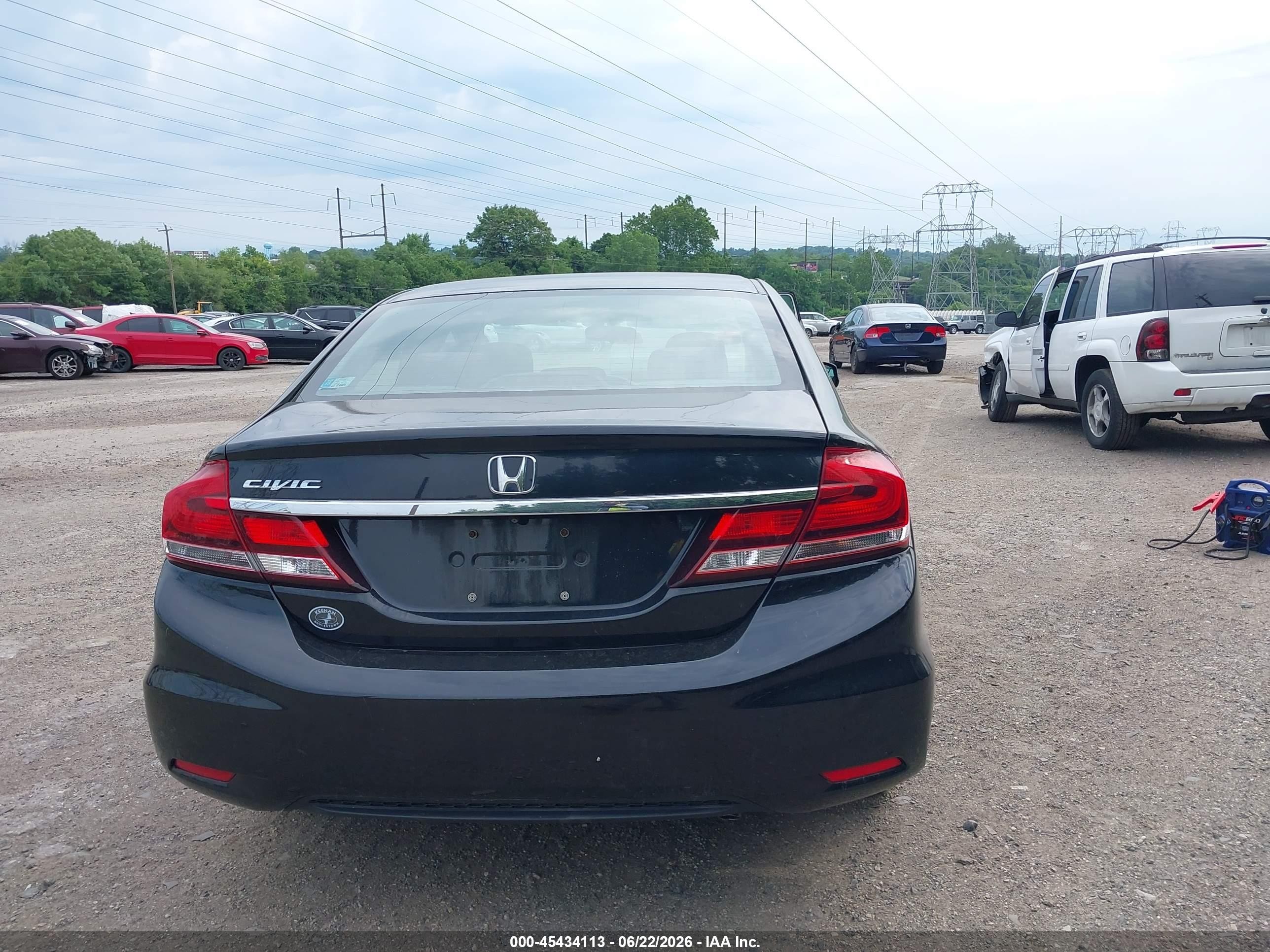 2013 Honda Civic Lx Black vin: 19XFB2F58DE271386