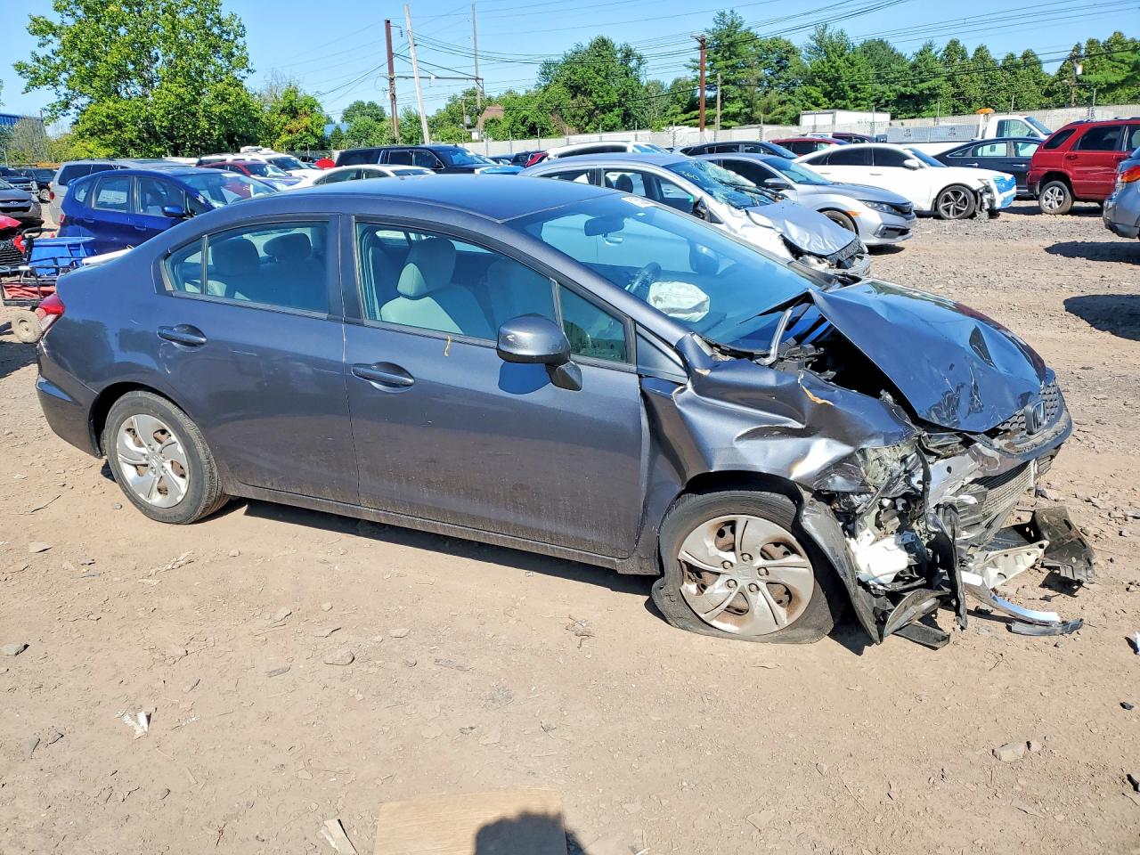 2013 Honda Civic Lx Gray vin: 19XFB2F58DE272957
