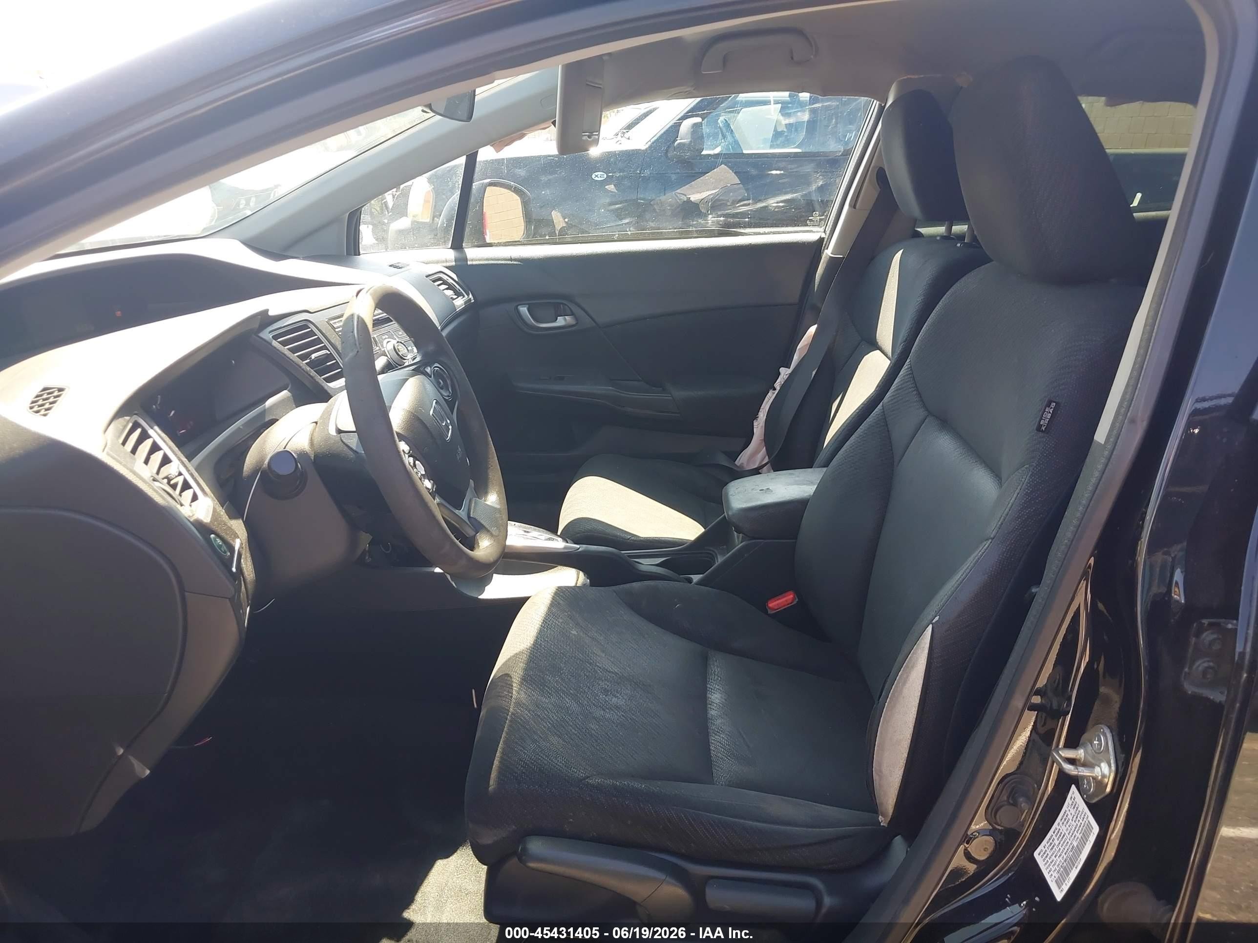 2013 Honda Civic Lx Black vin: 19XFB2F58DE274580