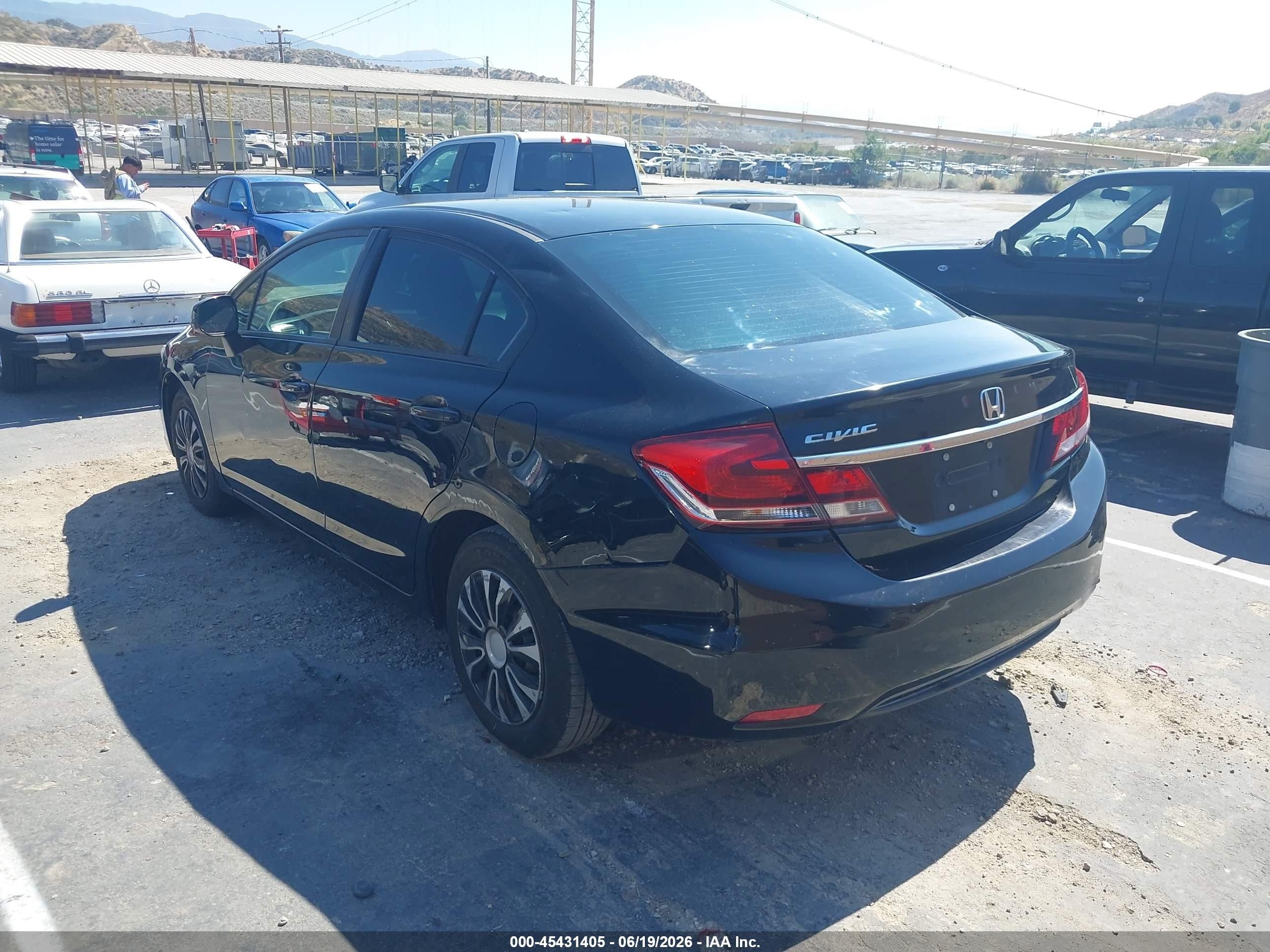 2013 Honda Civic Lx Black vin: 19XFB2F58DE274580