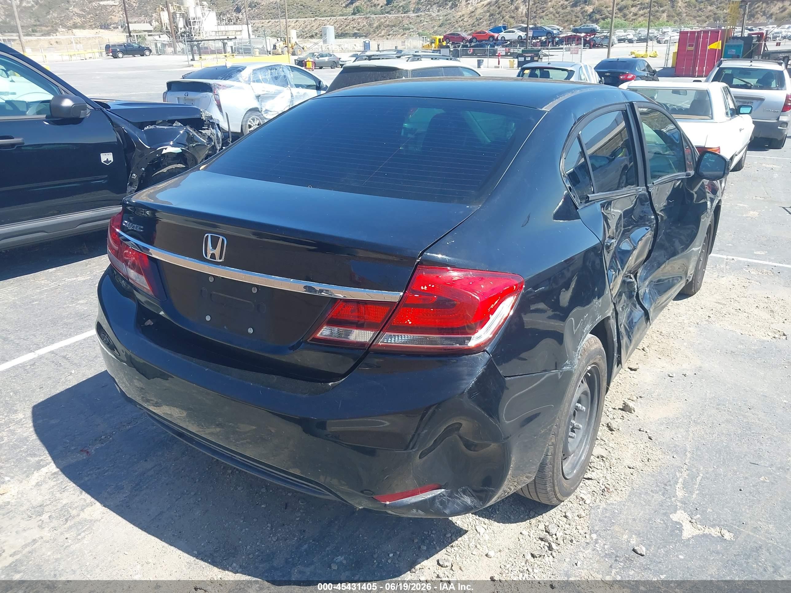 2013 Honda Civic Lx Black vin: 19XFB2F58DE274580