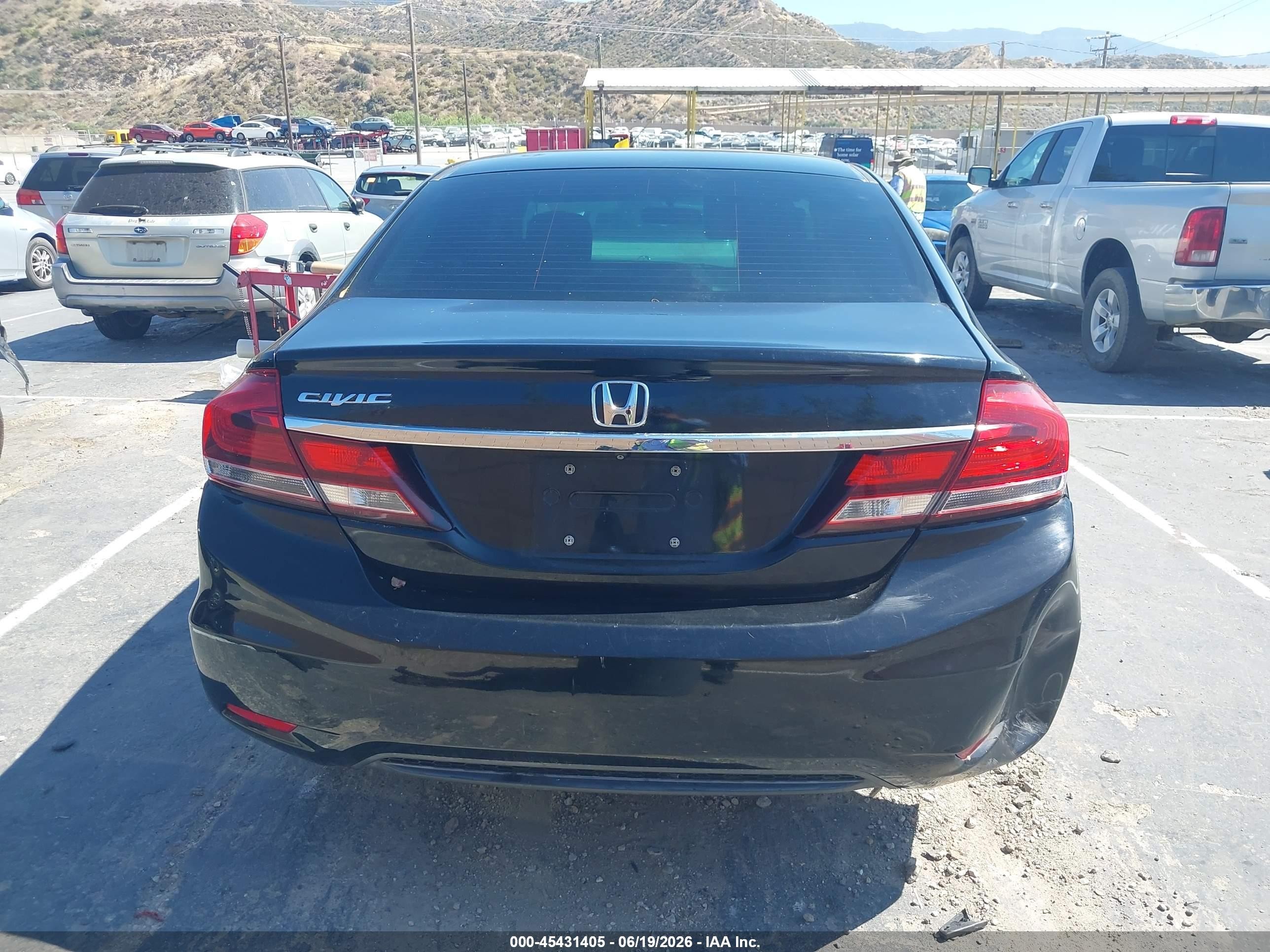 2013 Honda Civic Lx Black vin: 19XFB2F58DE274580