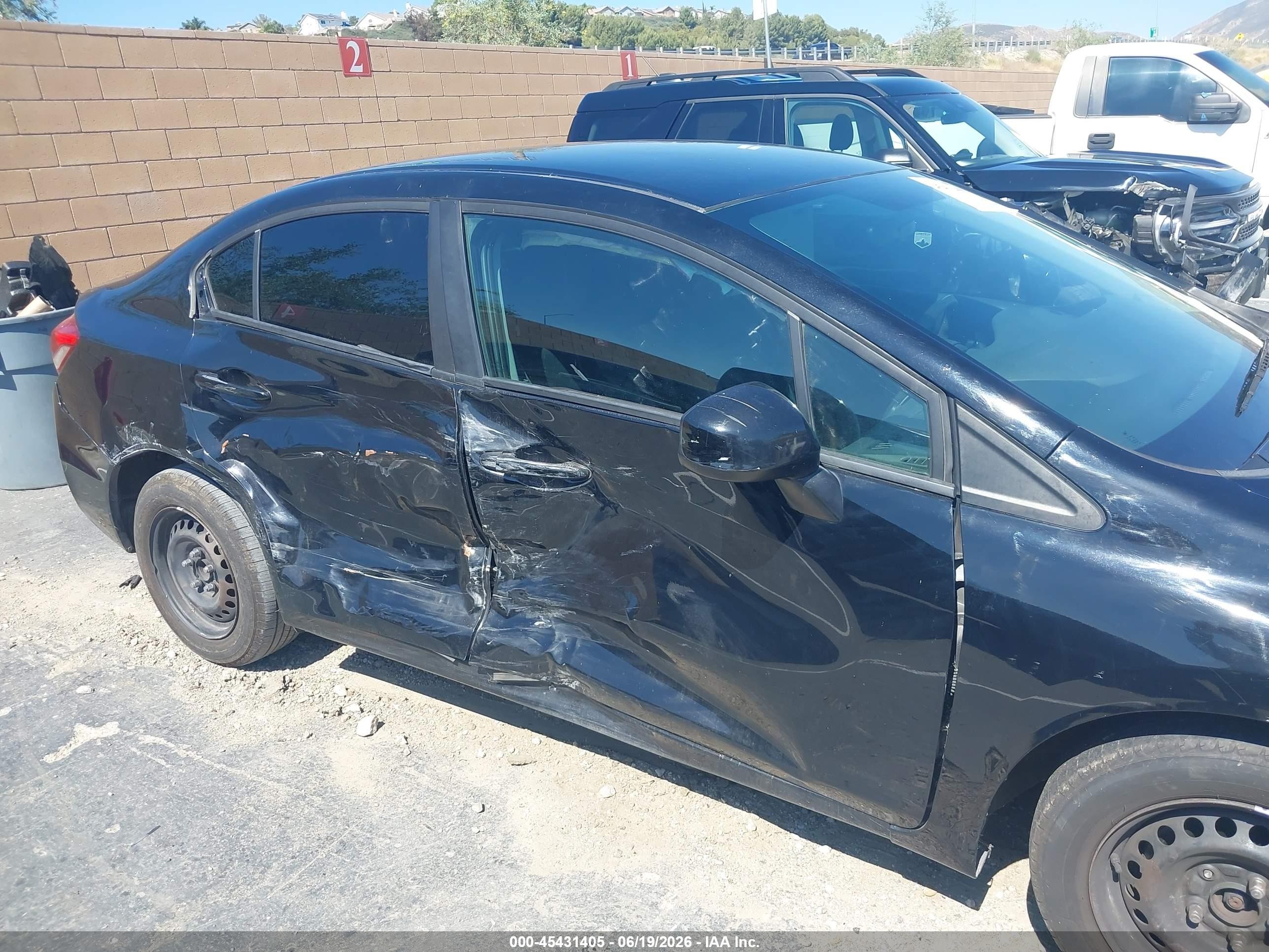 2013 Honda Civic Lx Black vin: 19XFB2F58DE274580