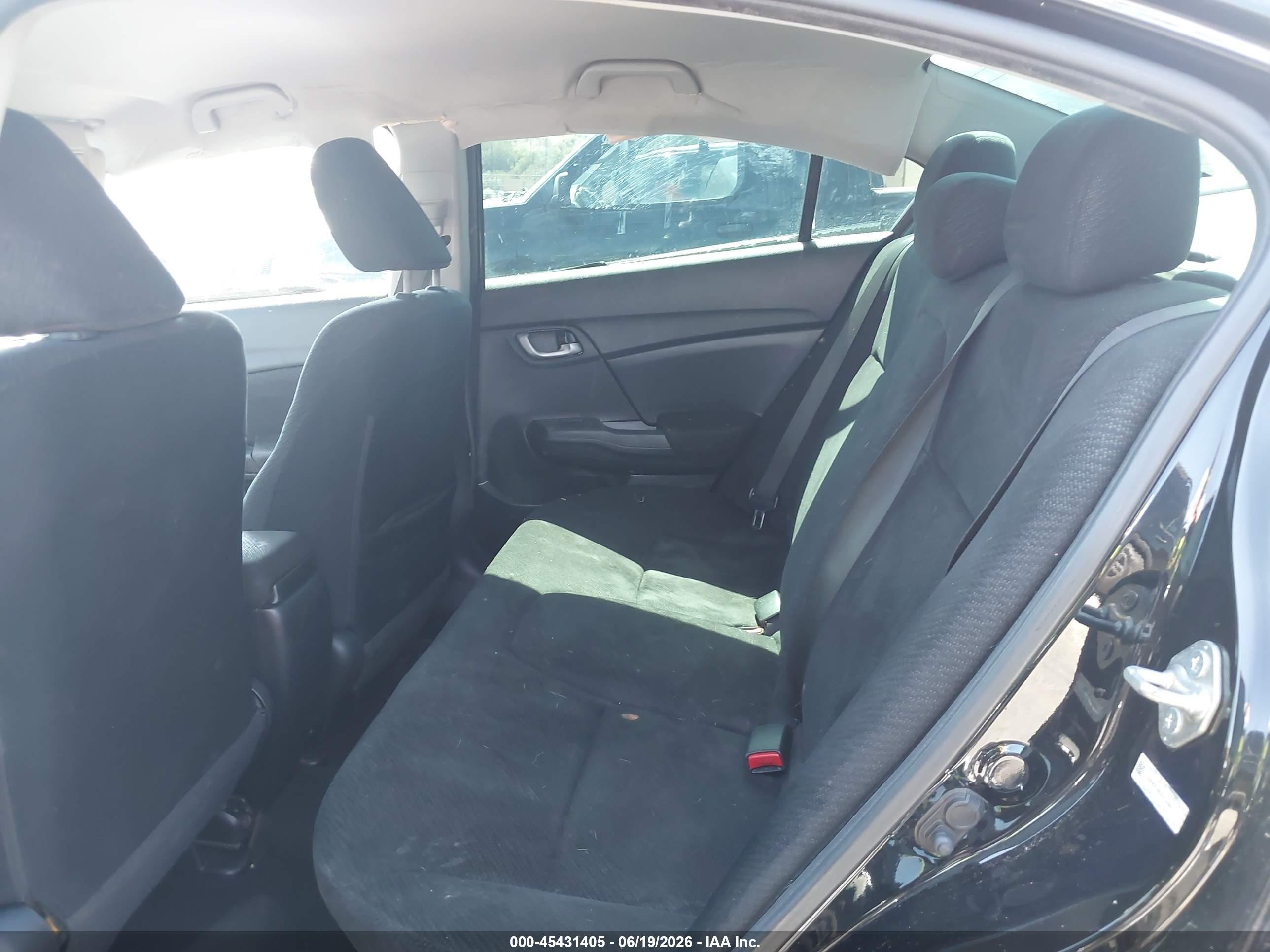 2013 Honda Civic Lx Black vin: 19XFB2F58DE274580