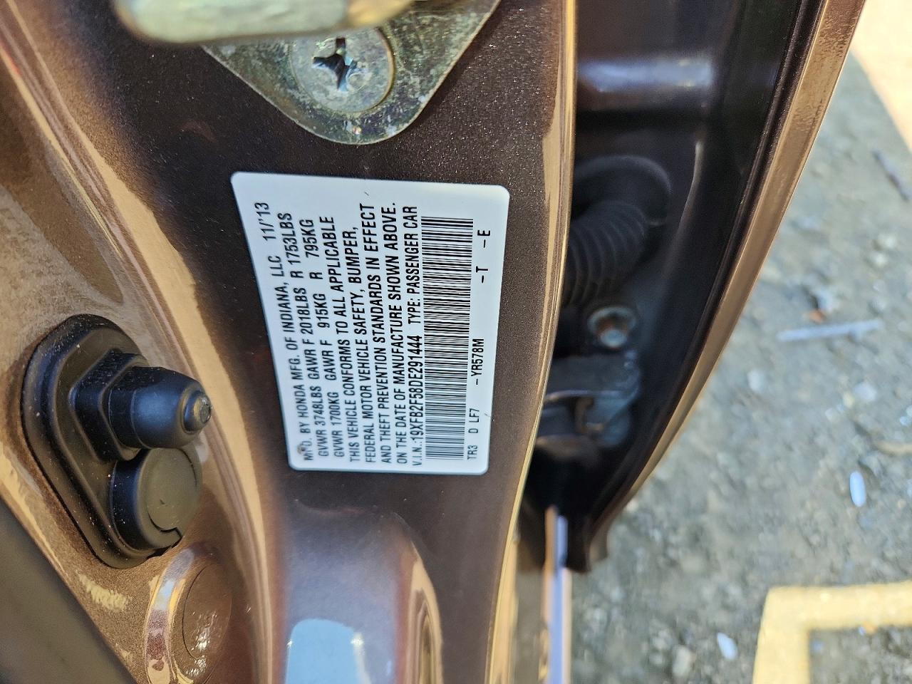 2013 Honda Civic Lx Gray vin: 19XFB2F58DE291444