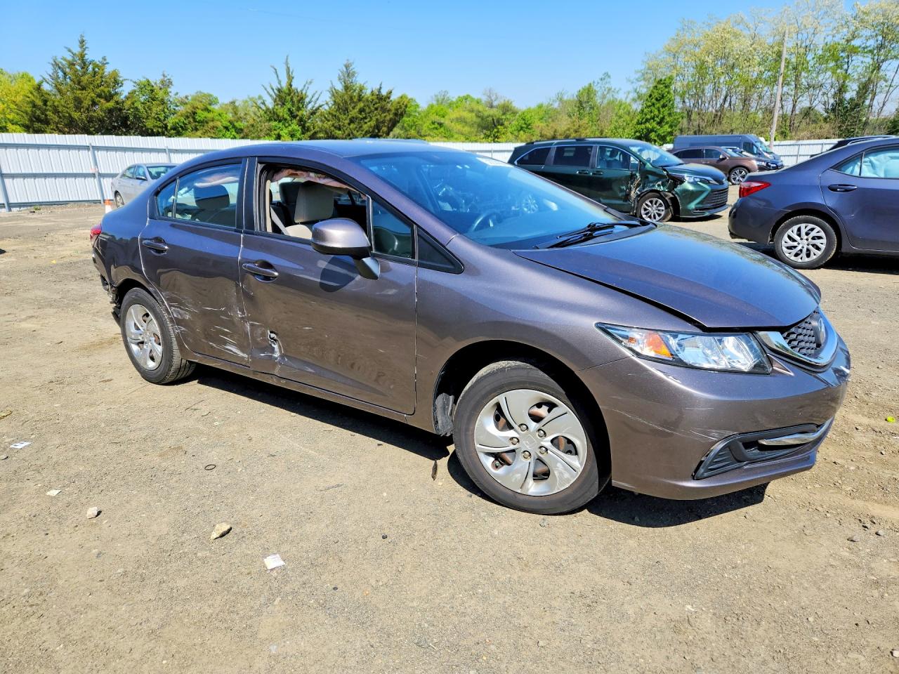 2013 Honda Civic Lx Gray vin: 19XFB2F58DE291444