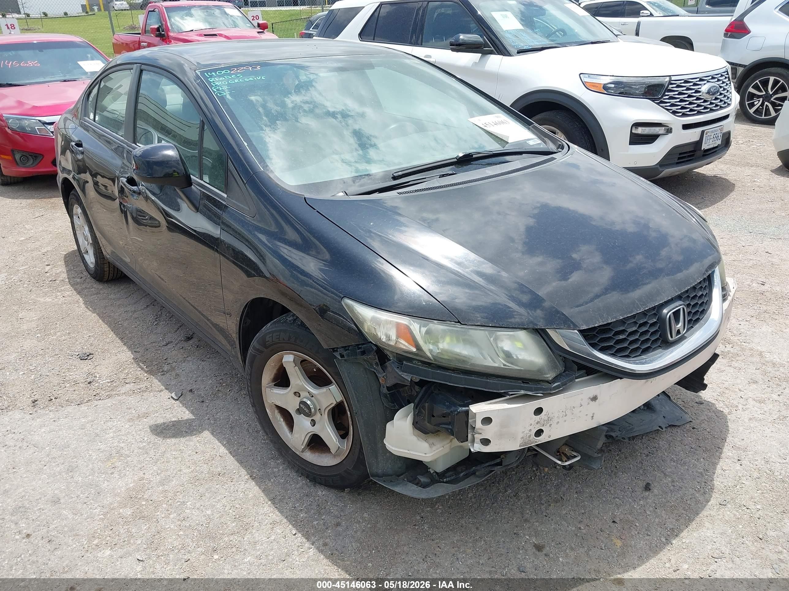 2013 Honda Civic Lx Черный vin: 19XFB2F58DE294134