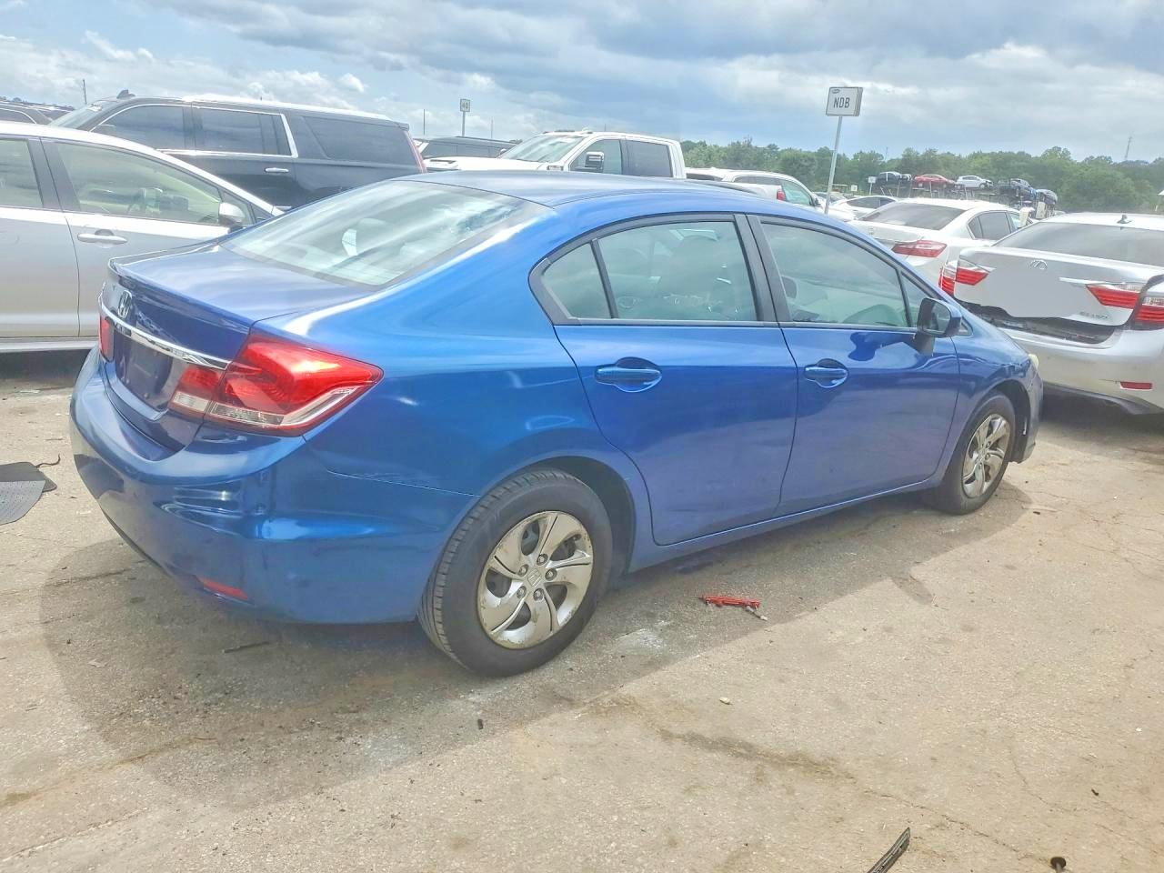 2014 Honda Civic Lx Blue vin: 19XFB2F58EE004184