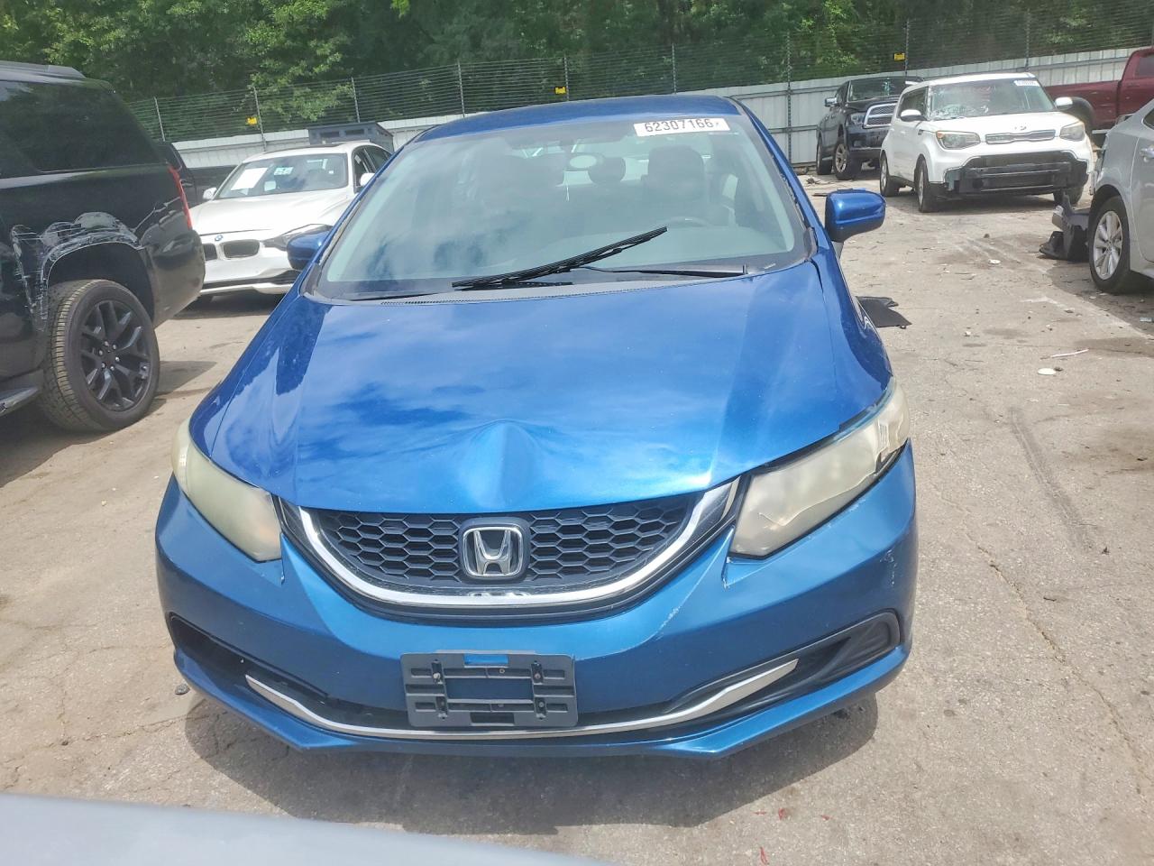 2014 Honda Civic Lx Blue vin: 19XFB2F58EE004184