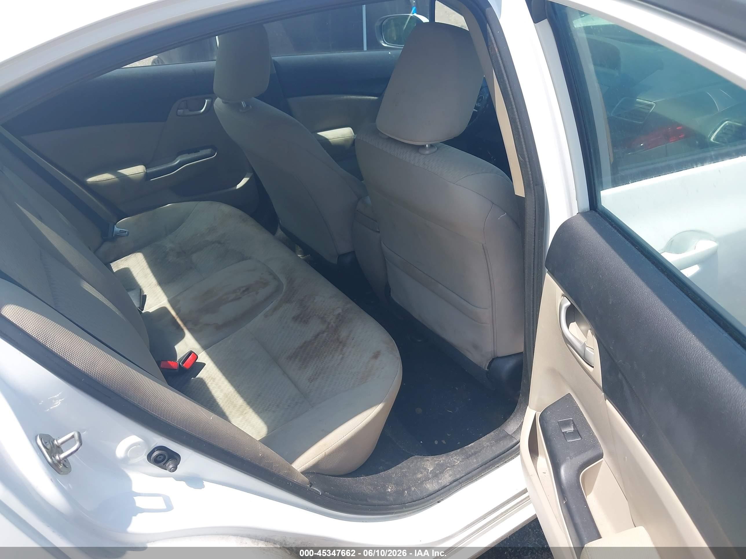 2014 Honda Civic Lx White vin: 19XFB2F58EE016898