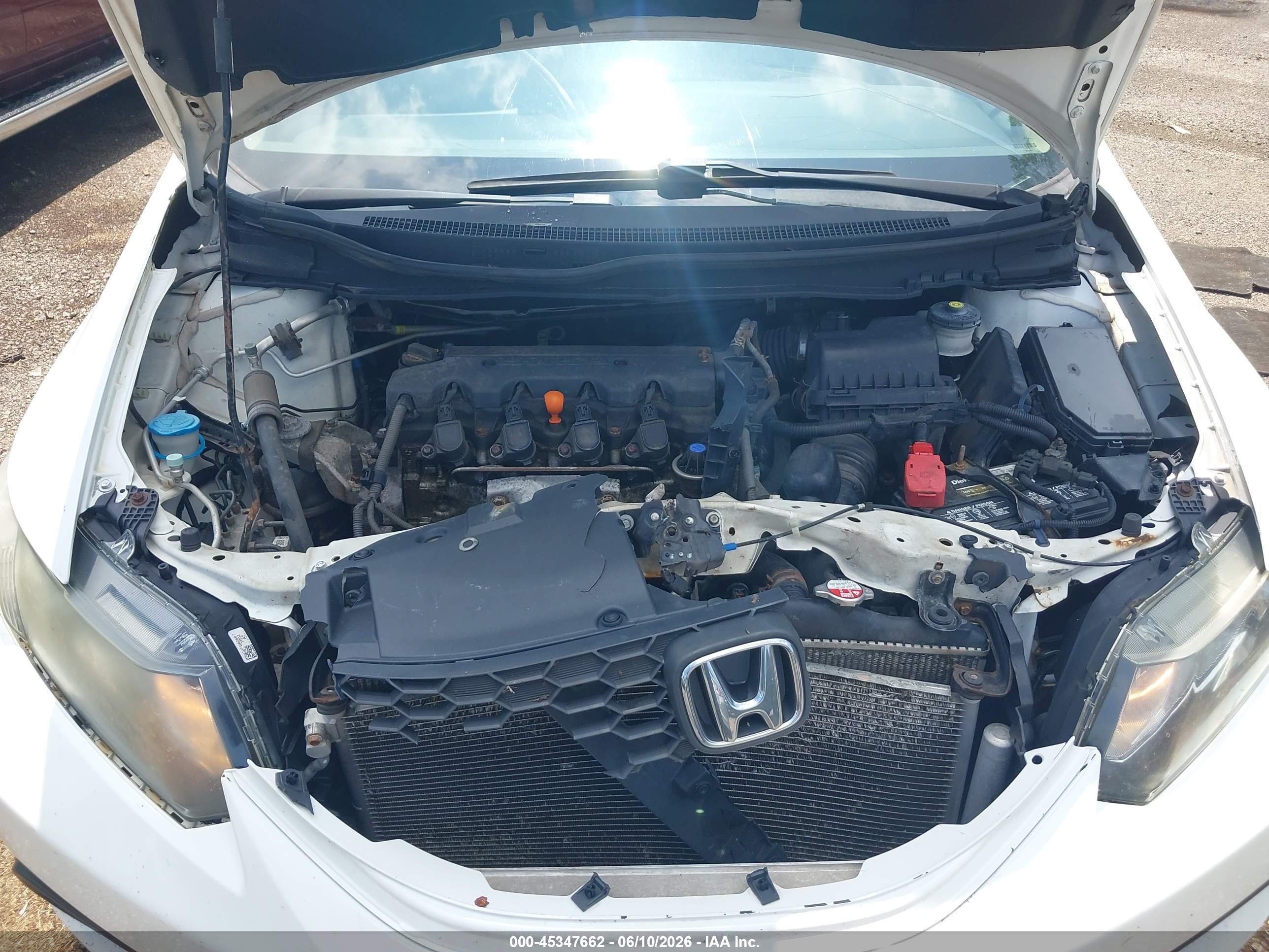 2014 Honda Civic Lx White vin: 19XFB2F58EE016898