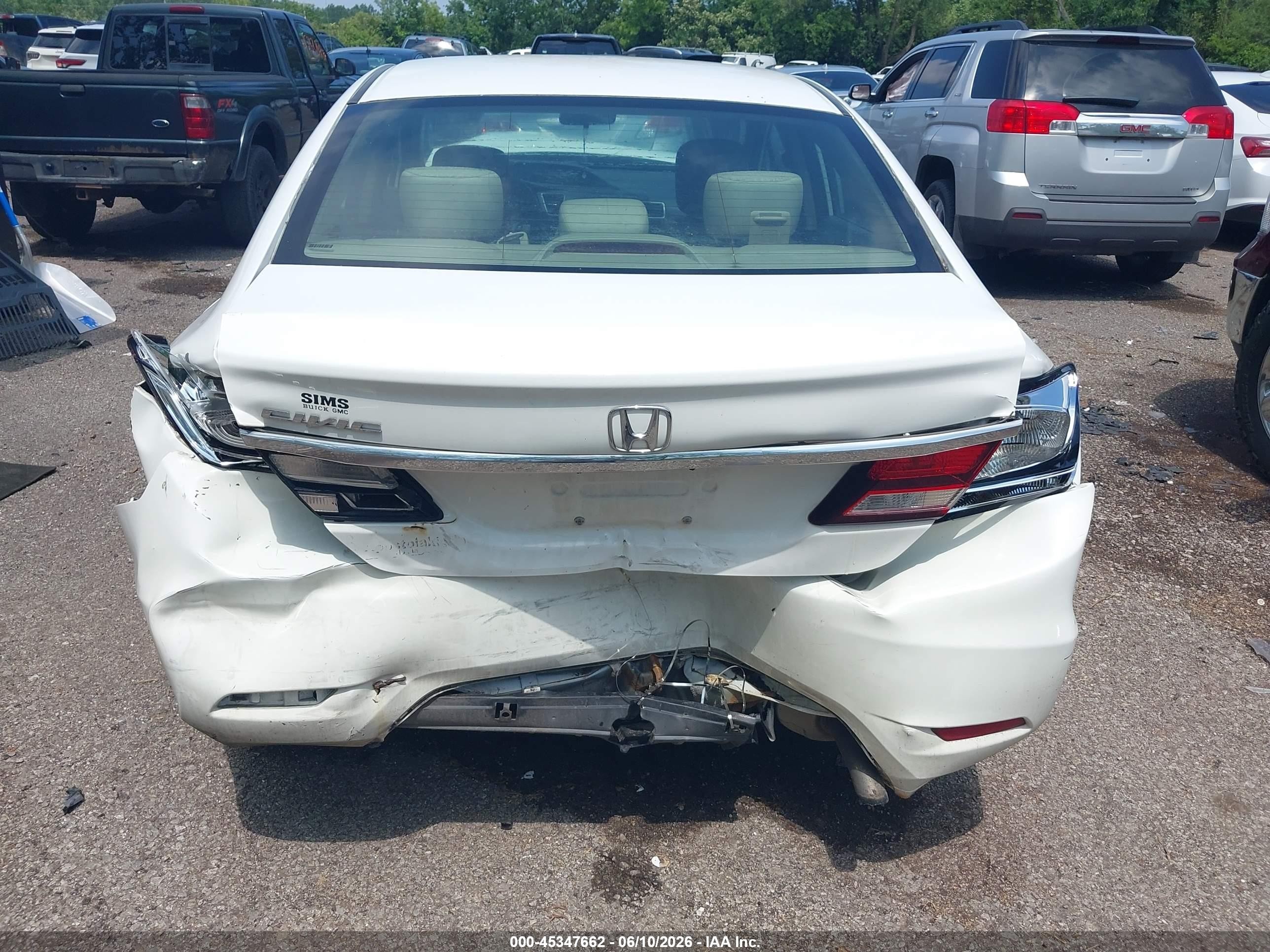 2014 Honda Civic Lx White vin: 19XFB2F58EE016898