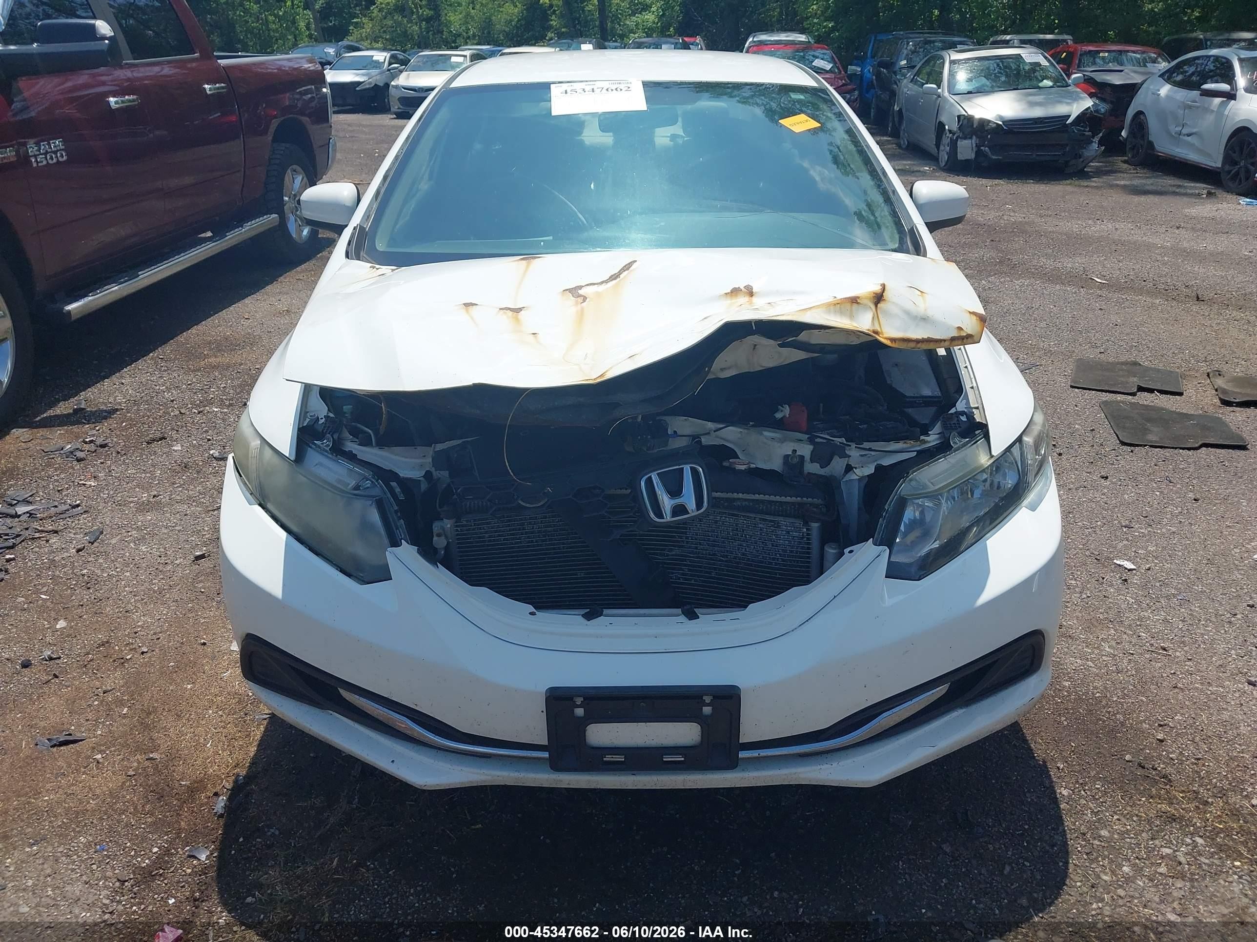 2014 Honda Civic Lx White vin: 19XFB2F58EE016898